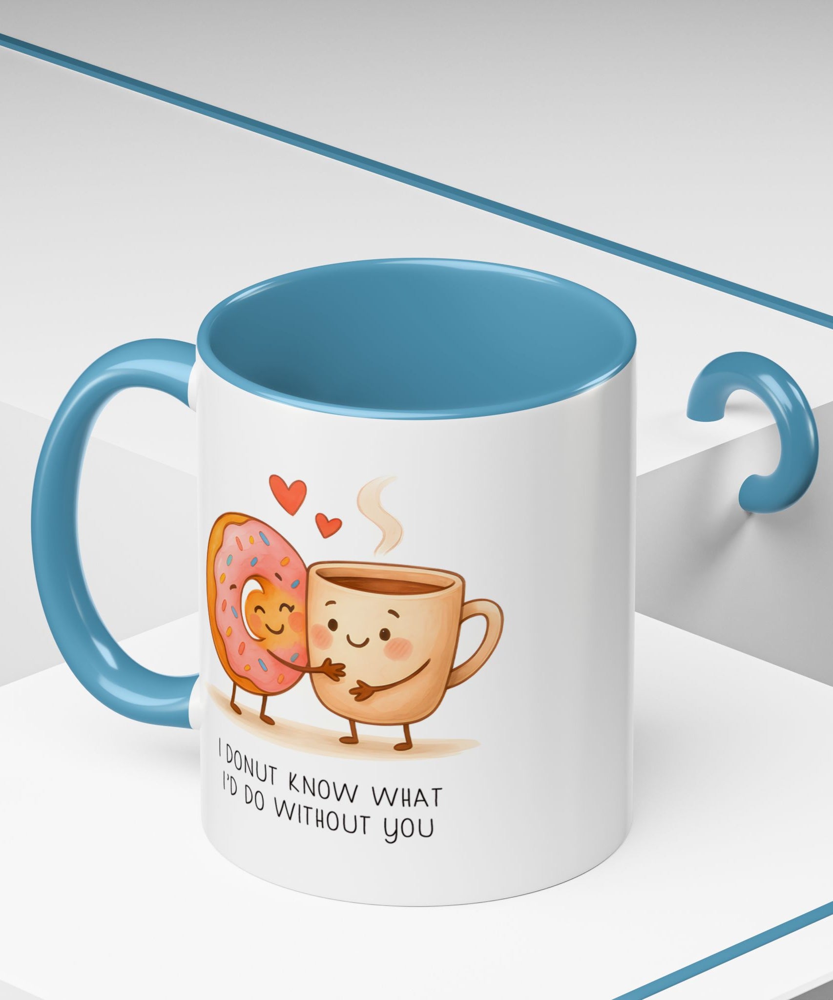 Cute Donut and Coffee Love Ceramic Mug | Gallory Hive