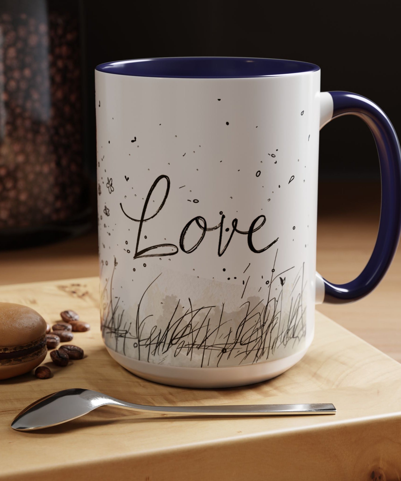 Love Heart Sketch Ceramic Coffee Mug | Gallory Hive