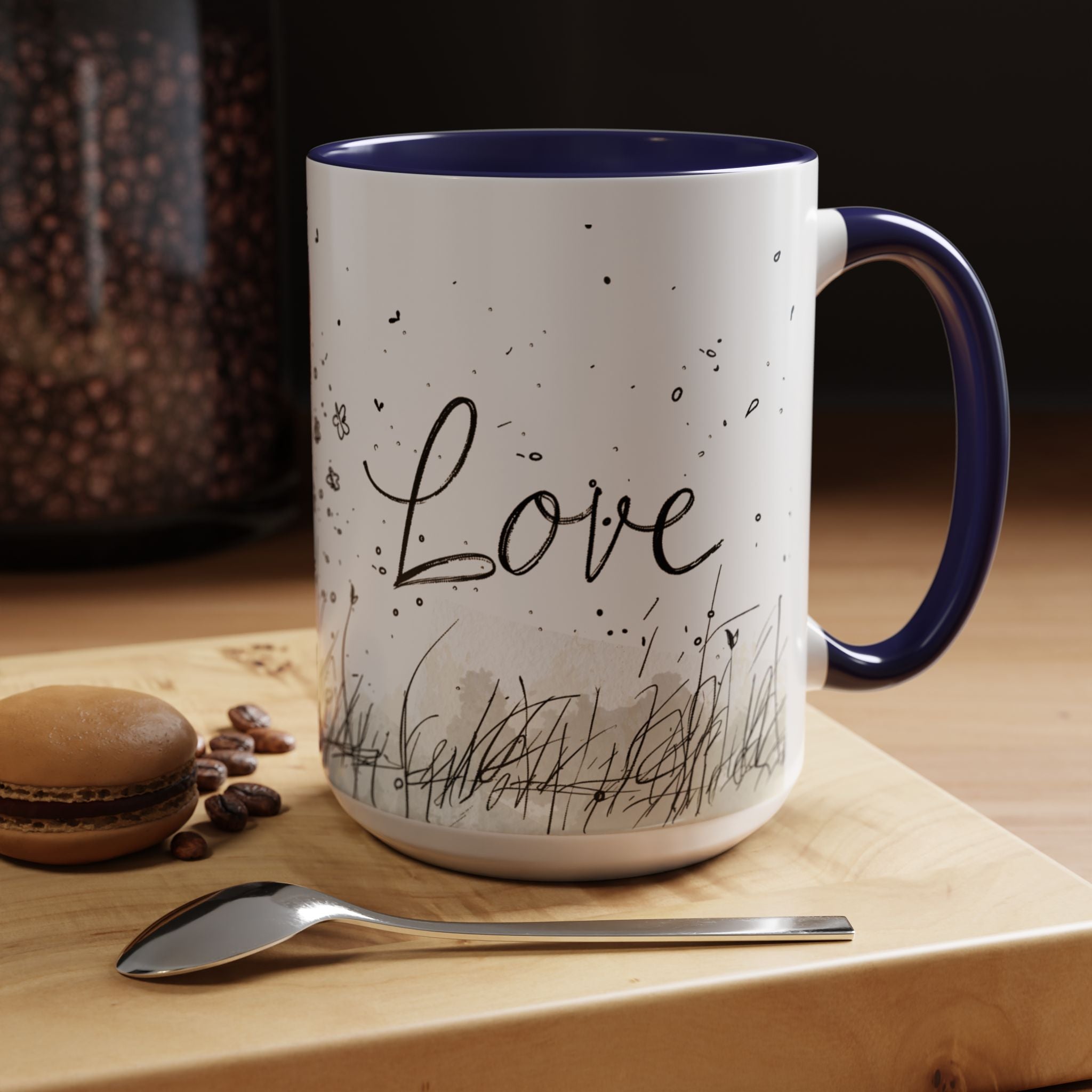 Love Heart Sketch Ceramic Coffee Mug | Gallory Hive