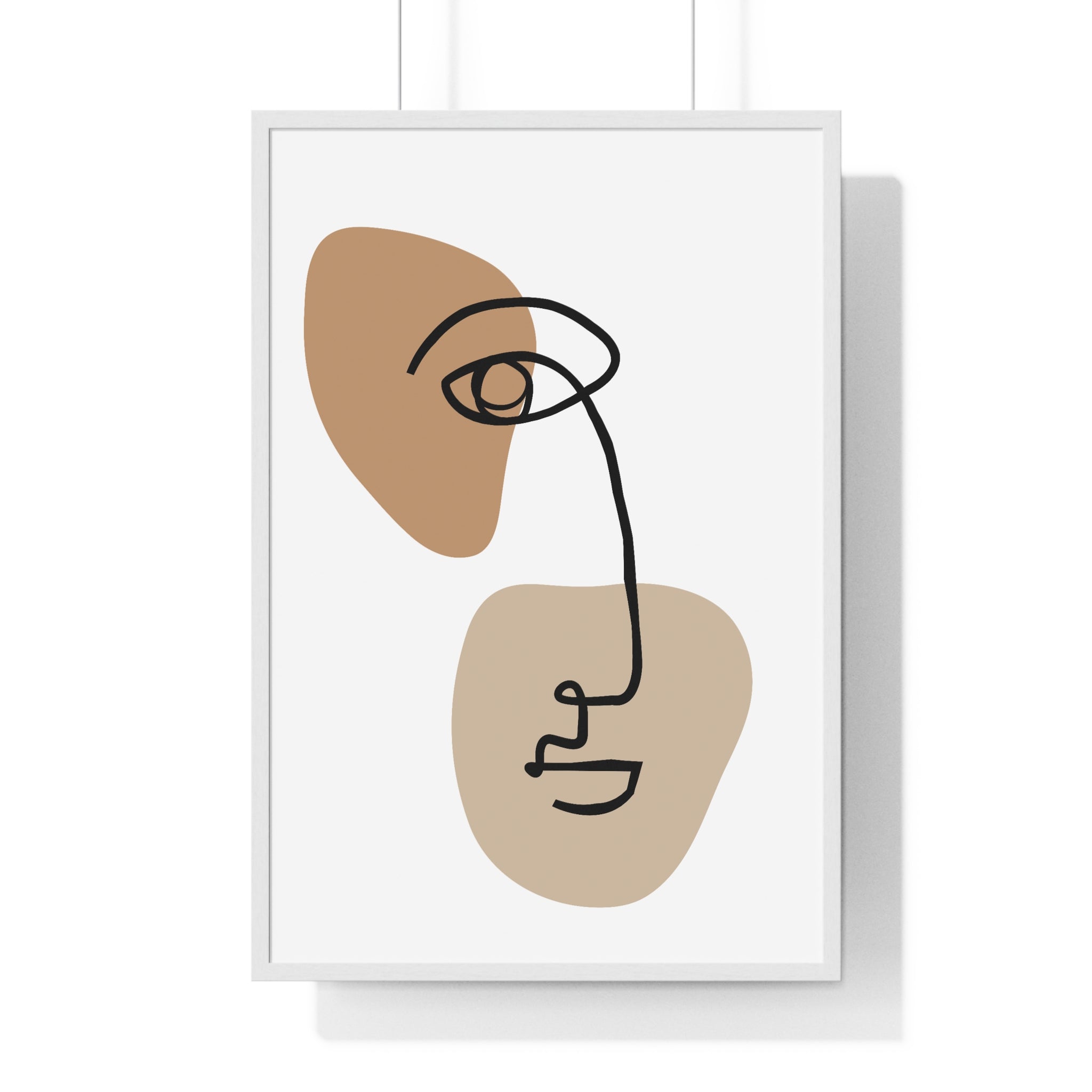 Abstract Face Line Drawing – Wood Frame Poster | Gallory Hive