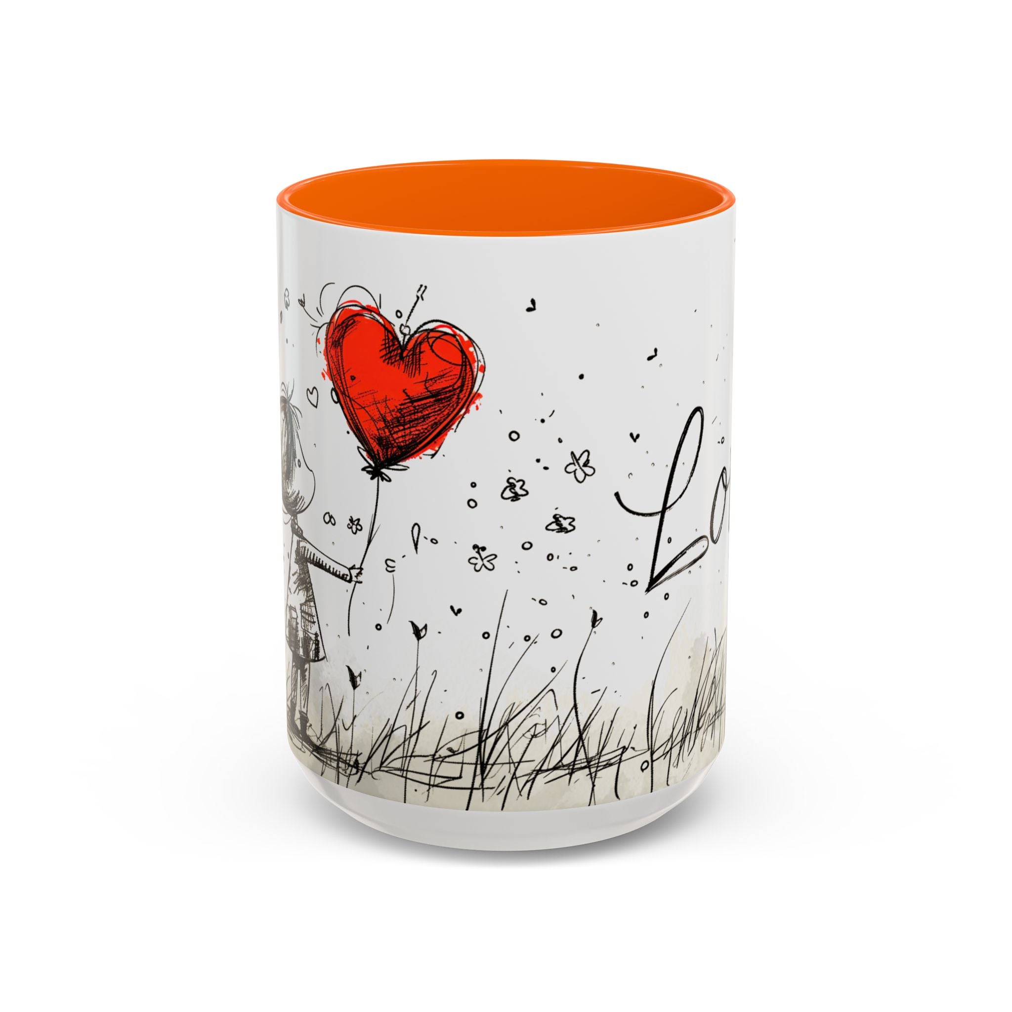 Love Heart Sketch Ceramic Coffee Mug | Gallory Hive