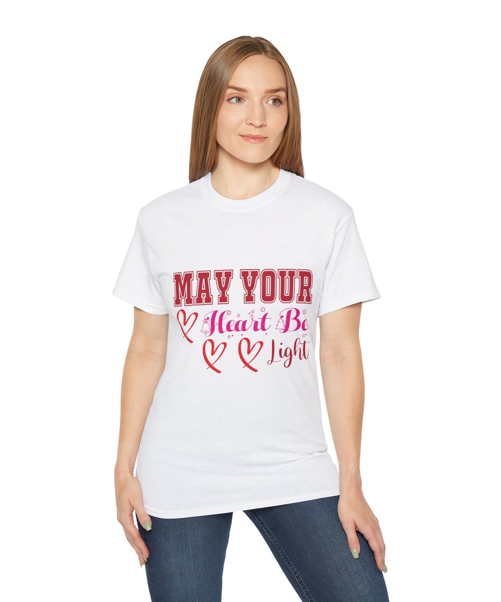 May Your Heart Be Light Christmas T-Shirt | Gallory Hive