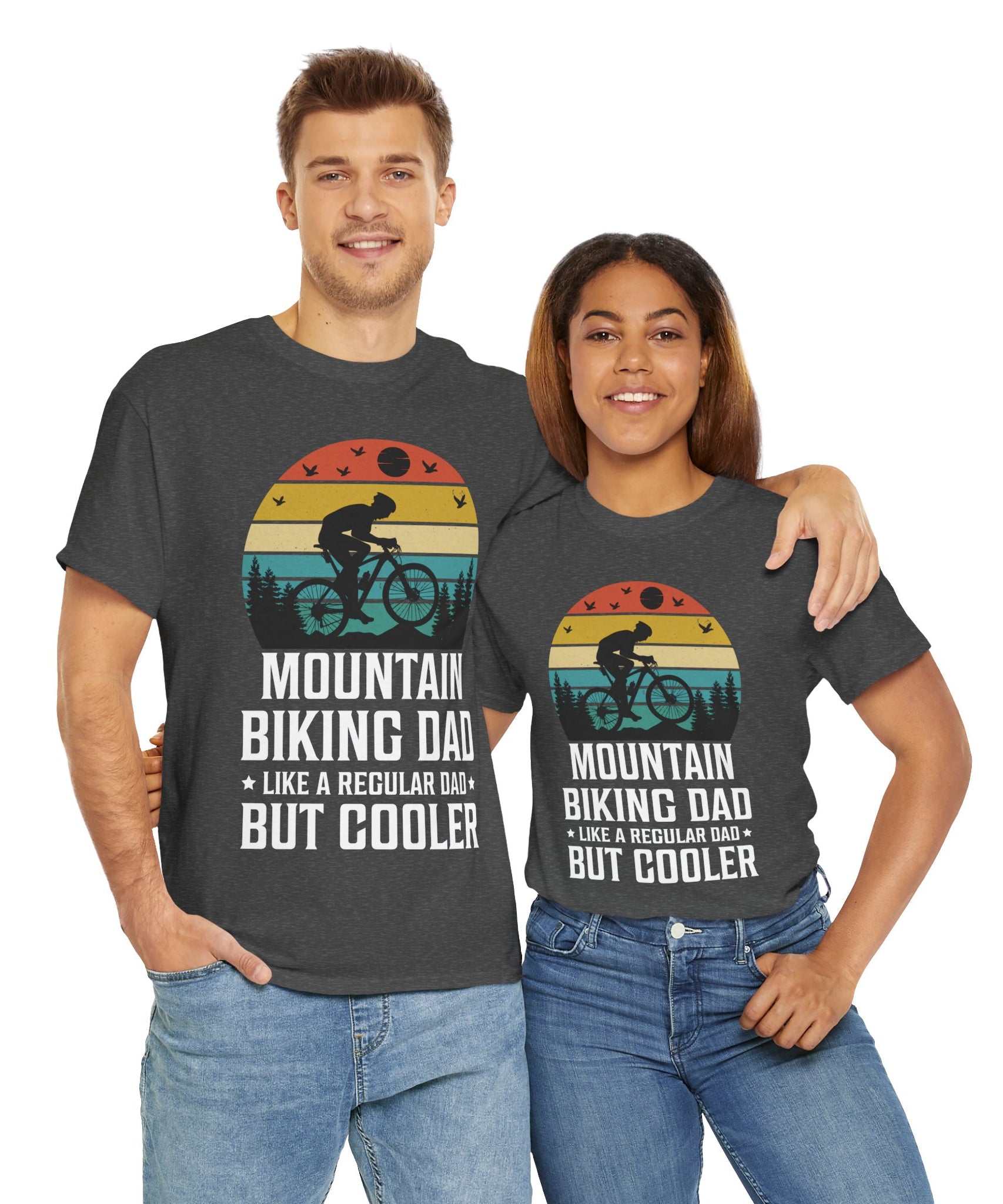 Retro Mountain Biking Dad Tee - Unique Gift Idea