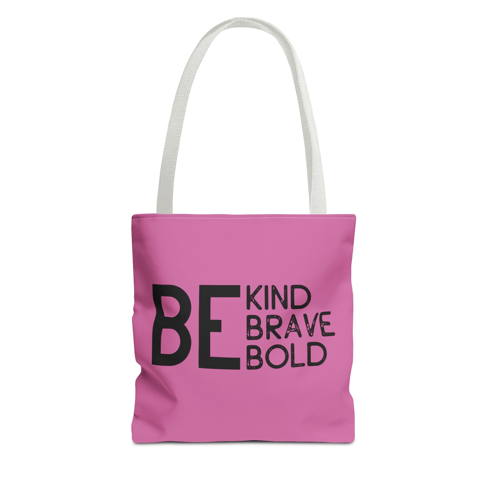Inspirational Tote Bag - Be Kind Brave Bold - Eco-Friendly Carryall - Light Pink