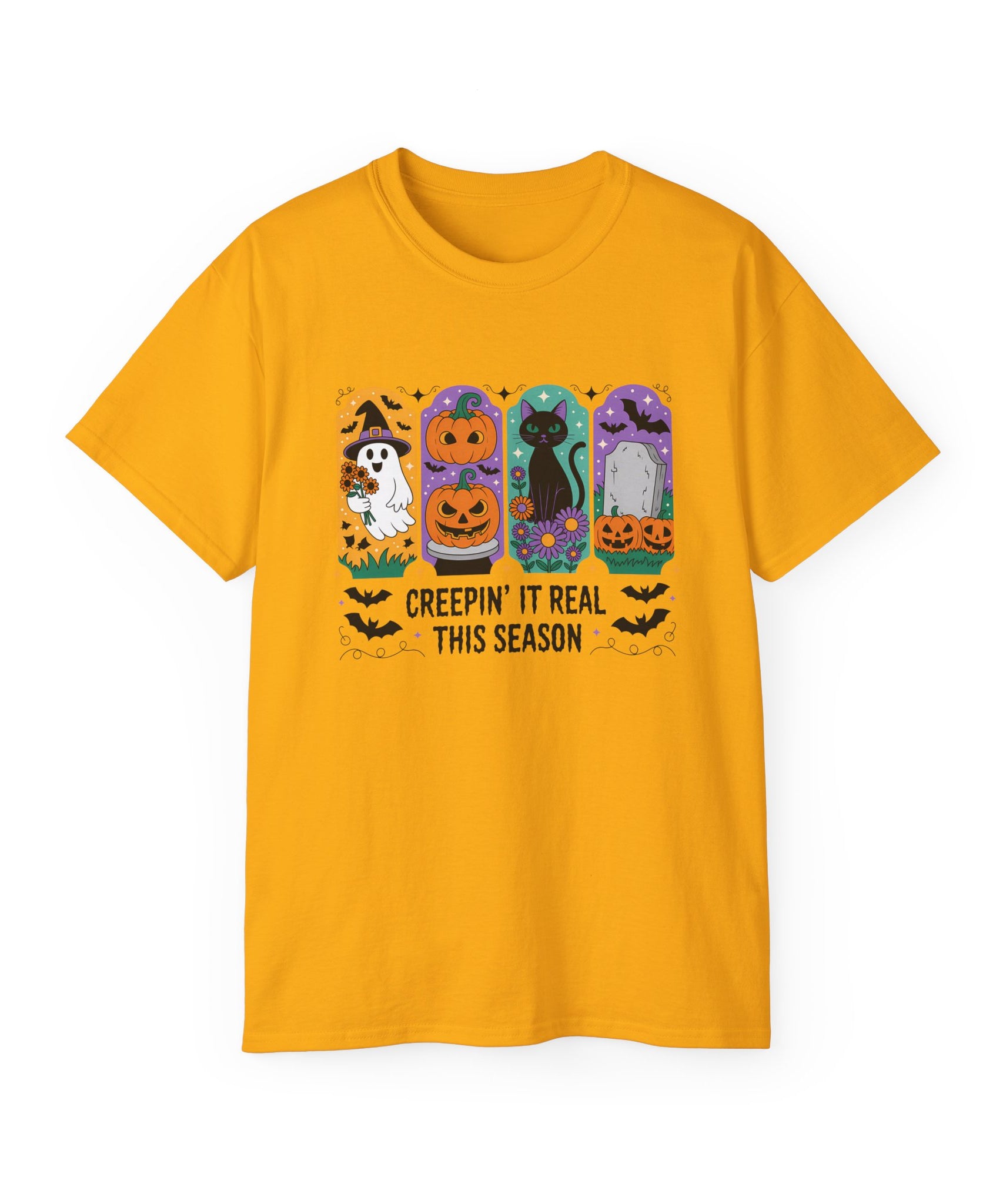 Halloween Vibes Ghost & Pumpkin Tee | Gallory Hive