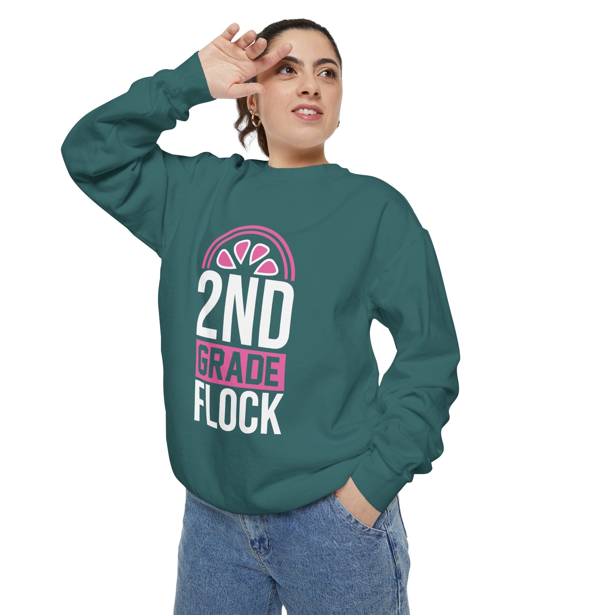 Unisex 2nd Grade Flock Sweatshirt | Perfect for Teachers, Back to School, Classroom, Gift for Kids, Cozy Style