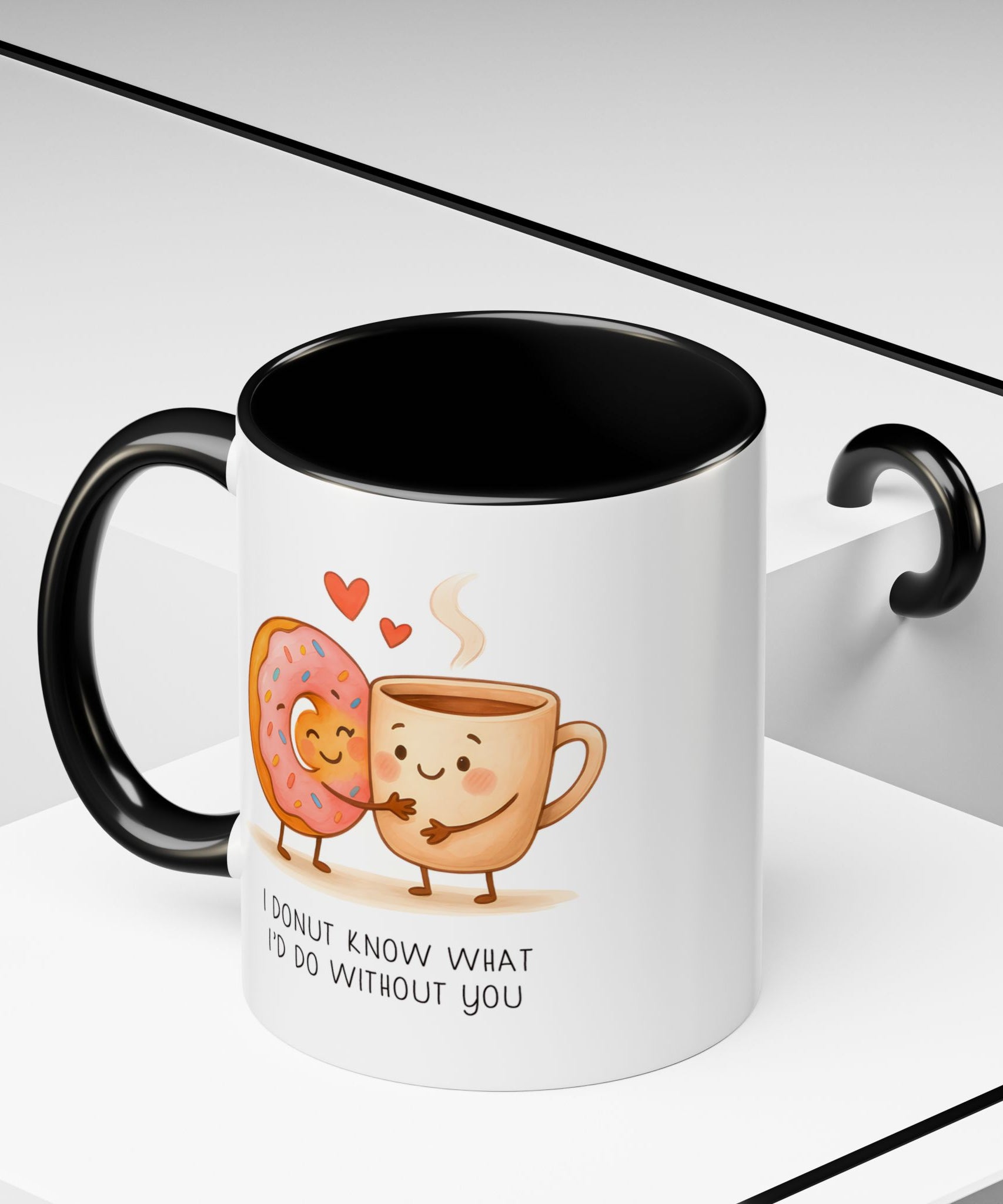 Cute Donut and Coffee Love Ceramic Mug | Gallory Hive