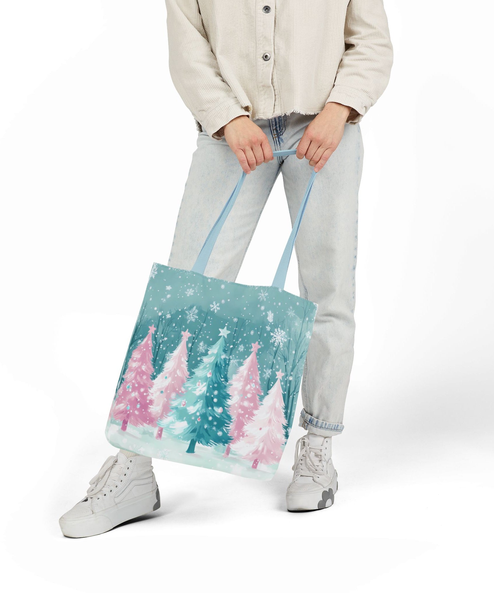 Winter Palm Trees Canvas Polyester Tote Bag