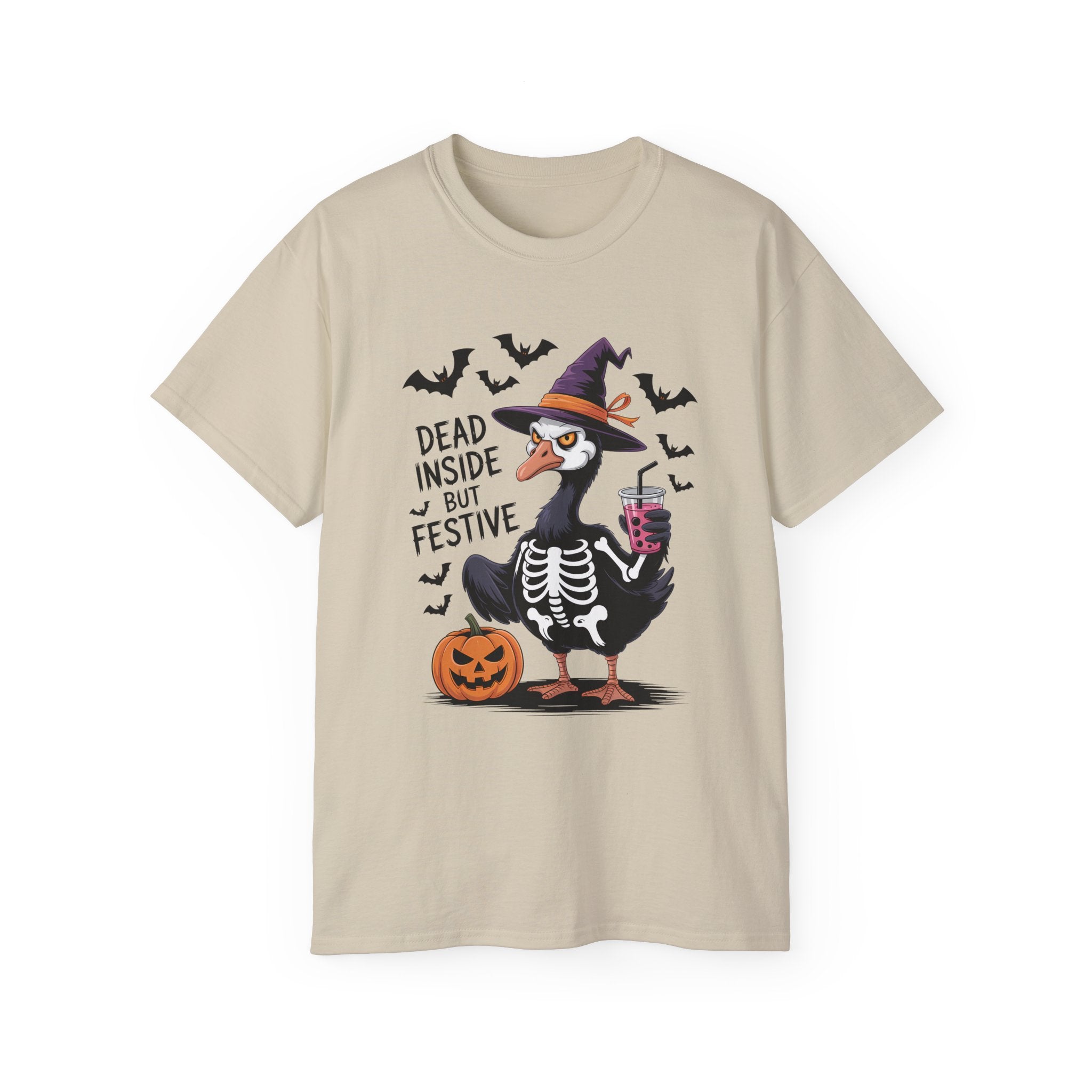 Halloween Skeleton Goose Tee - Festive T-Shirt | Gallory Hive