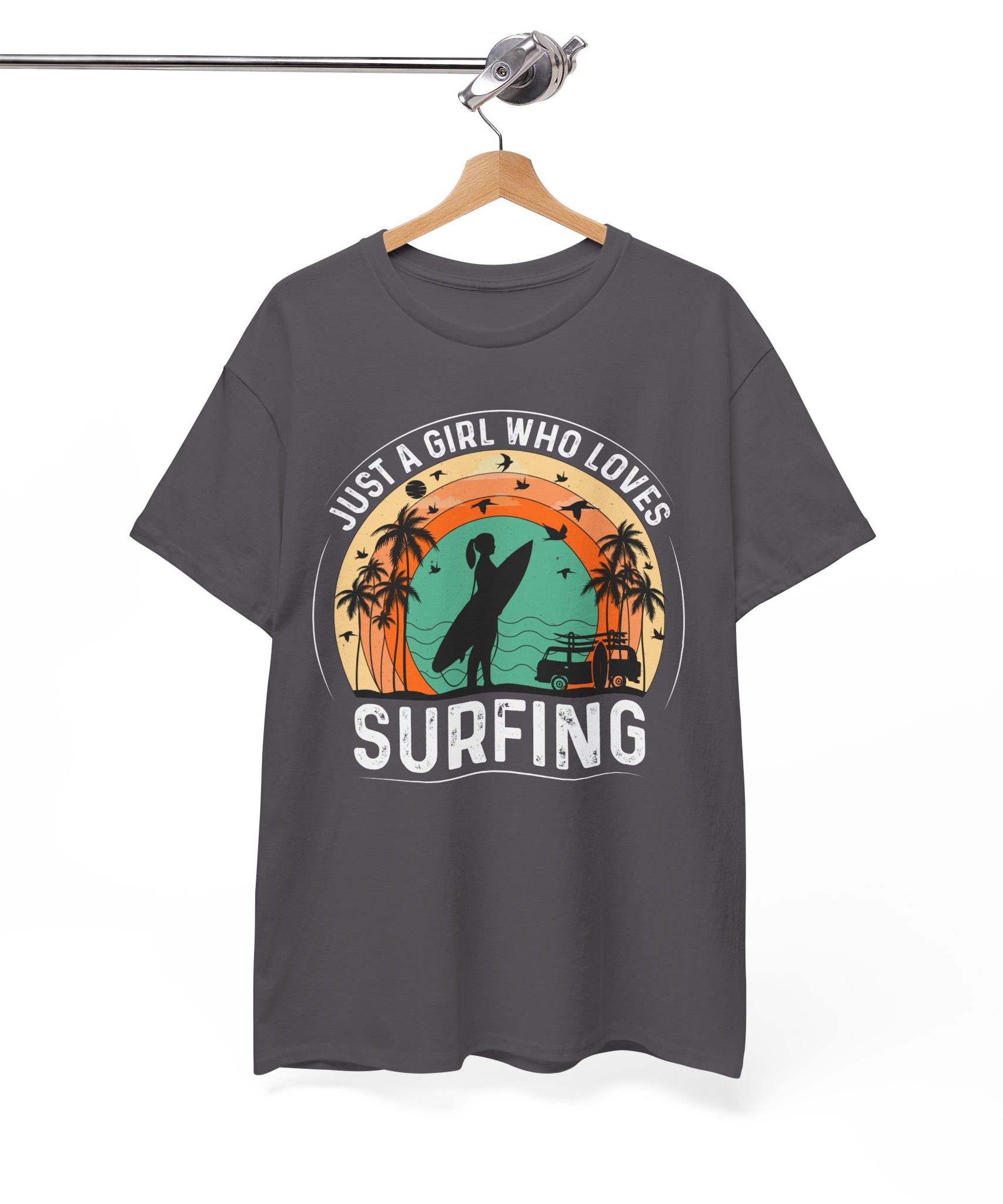 Beach Girl Surfing Retro Tee | Gallory Hive