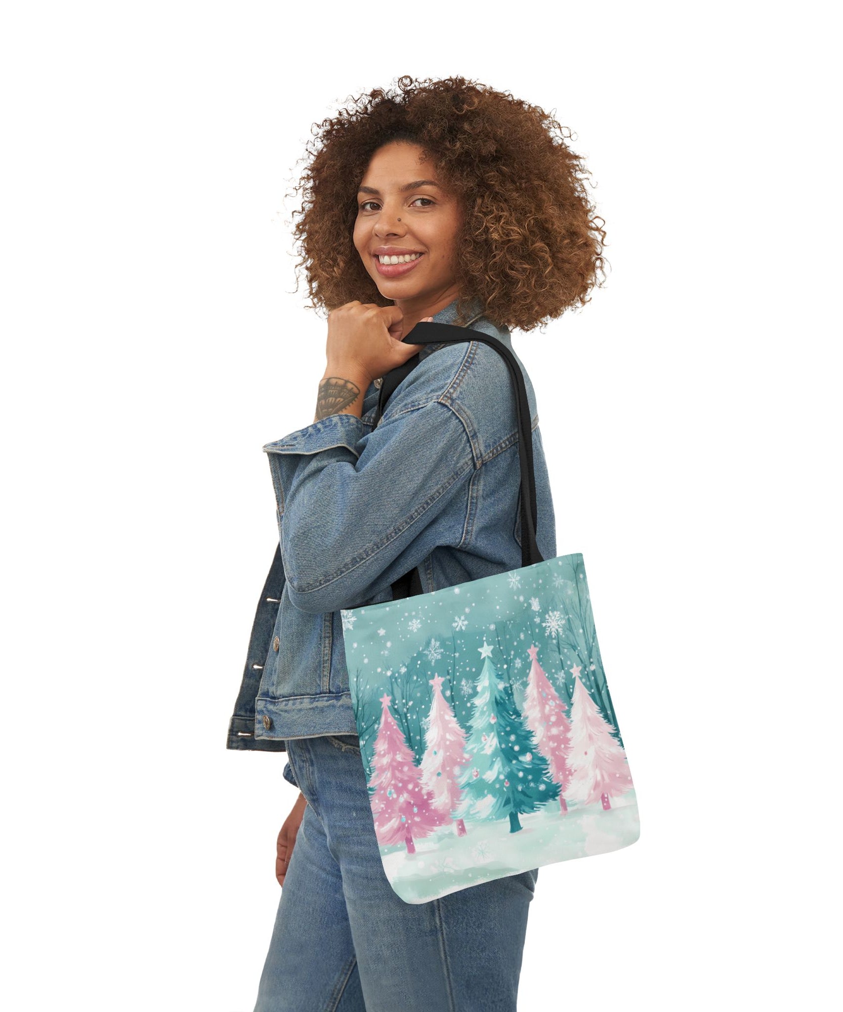 Winter Palm Trees Canvas Polyester Tote Bag