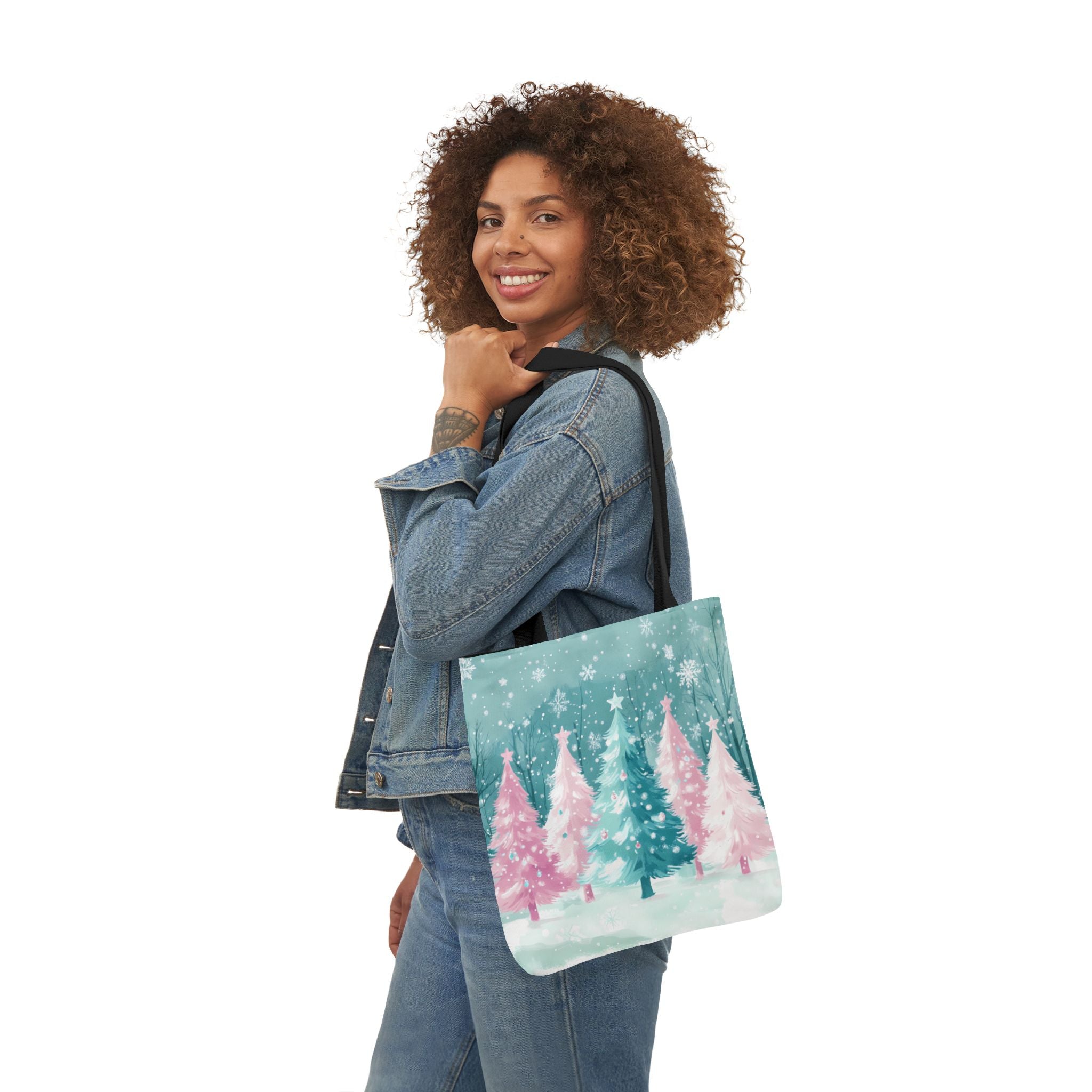 Winter Palm Trees Canvas Polyester Tote Bag