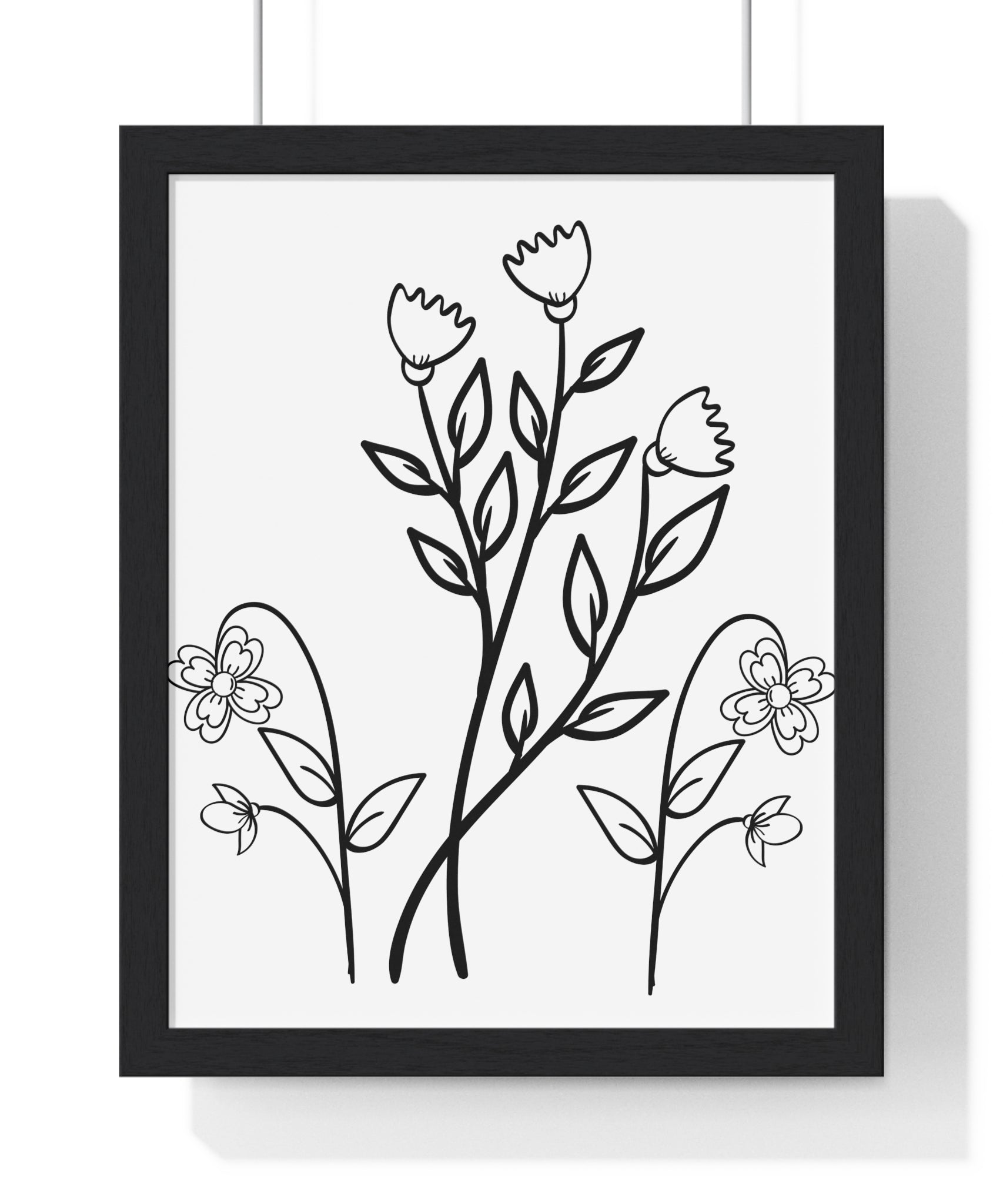 Floral Wall Art Print, Vertical Framed Poster, Home Decor, Wildflower Art, Gift for Her, Modern Aesthetic, Living Room Decoration