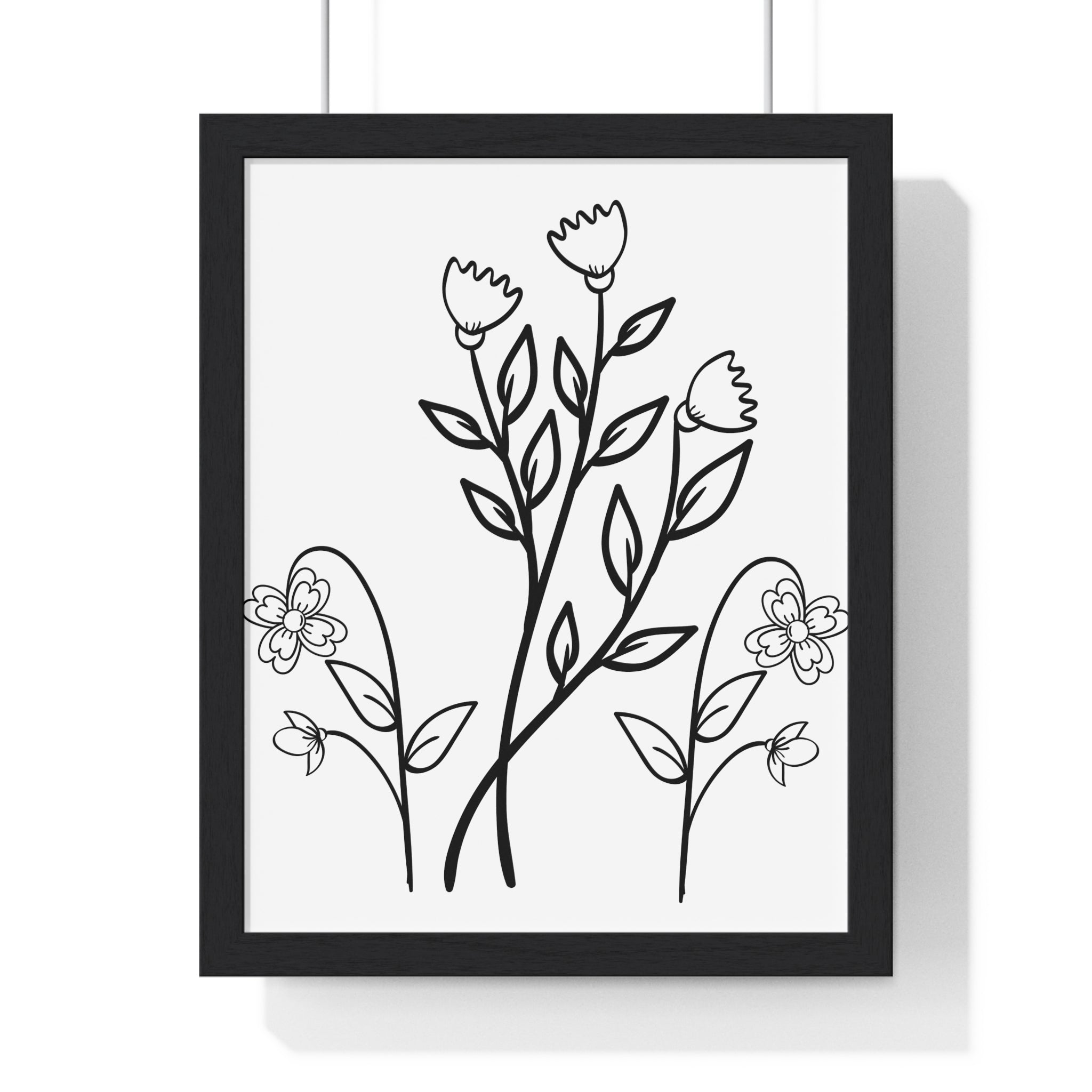 Floral Wall Art Print, Vertical Framed Poster, Home Decor, Wildflower Art, Gift for Her, Modern Aesthetic, Living Room Decoration - Gallory Hive