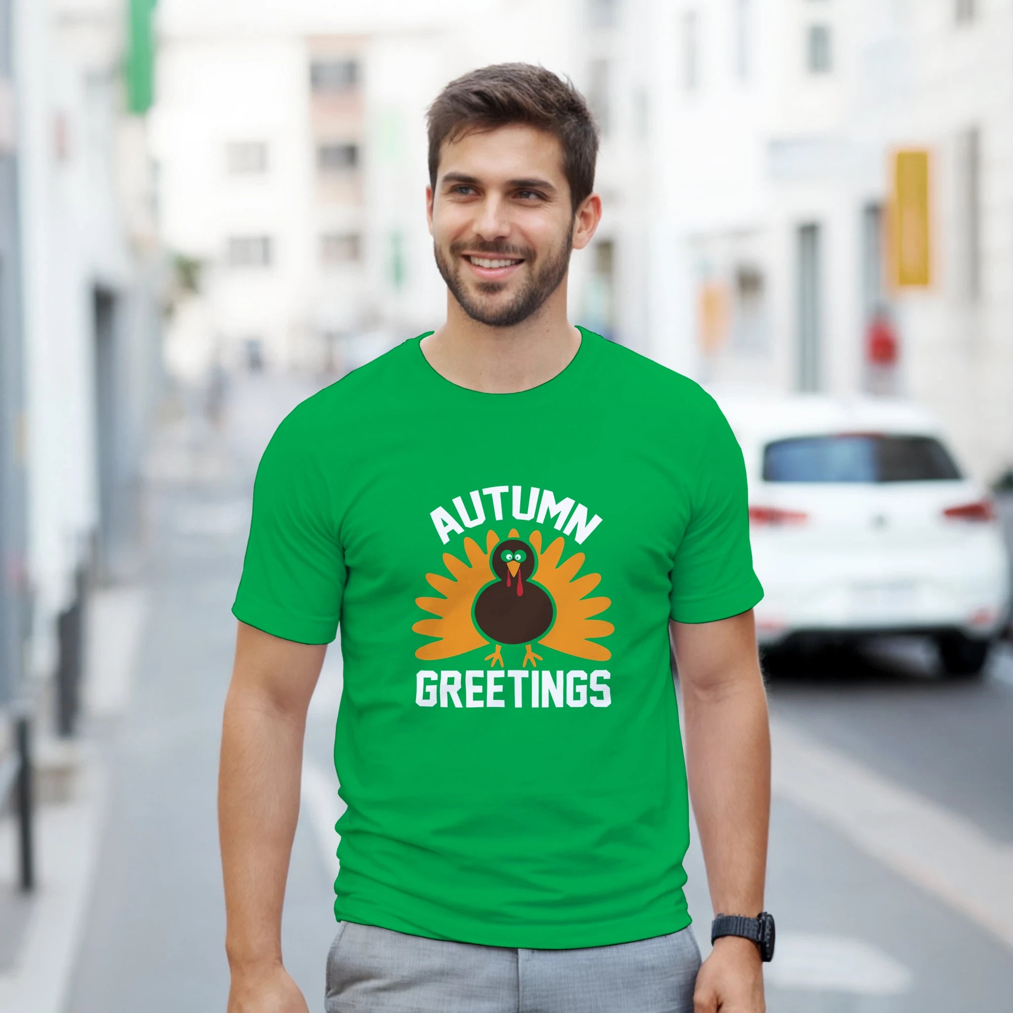 Autumn Greetings Turkey T-Shirt – Unisex Fall Tee | Gallory Hive