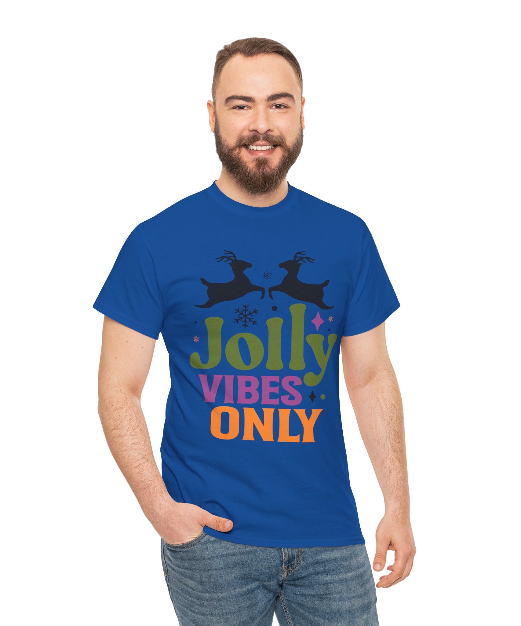 Jolly Vibes Only Retro Christmas Tee | Gallory Hive