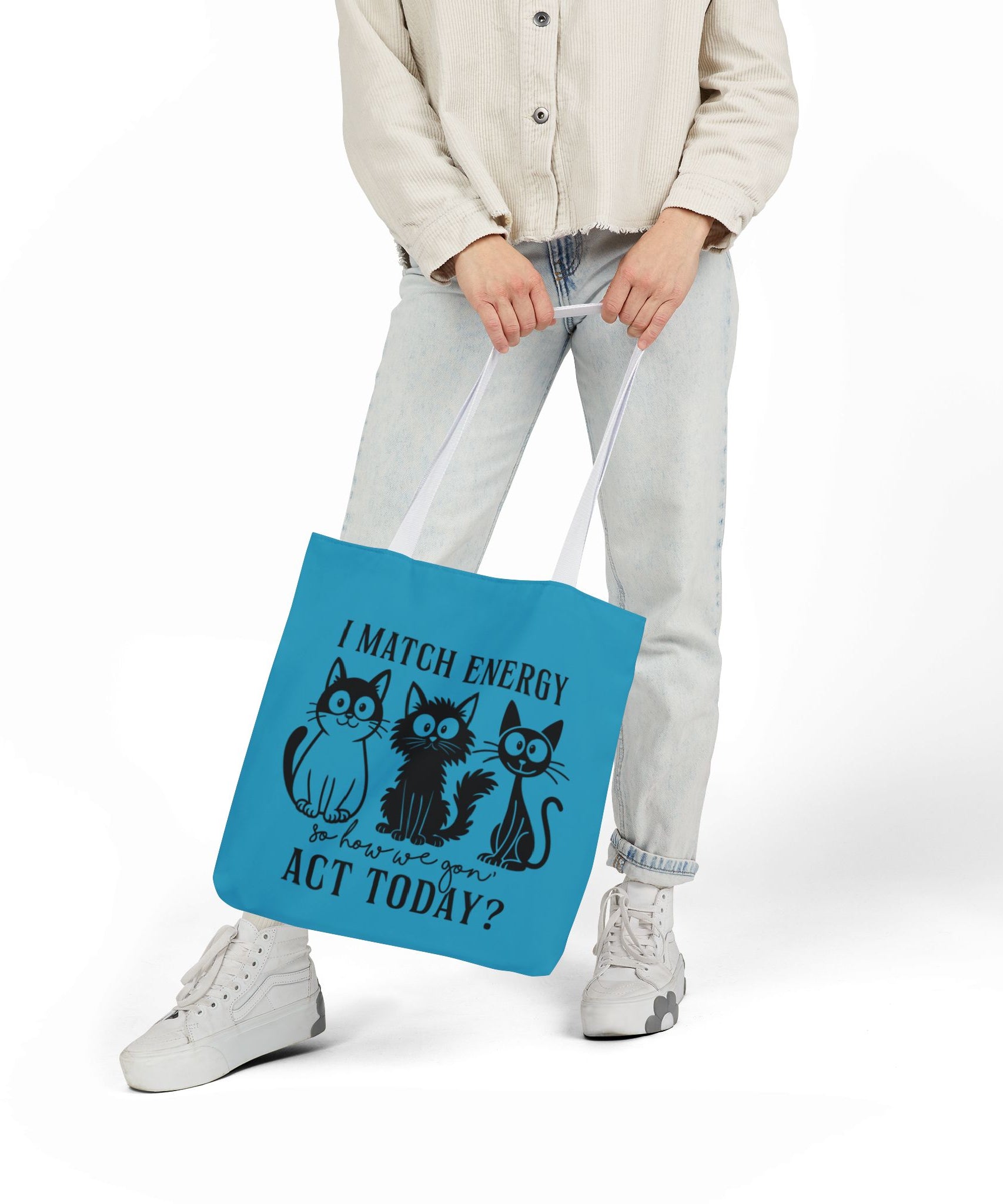 Cute Turquoise Canvas Tote – Reusable Bag