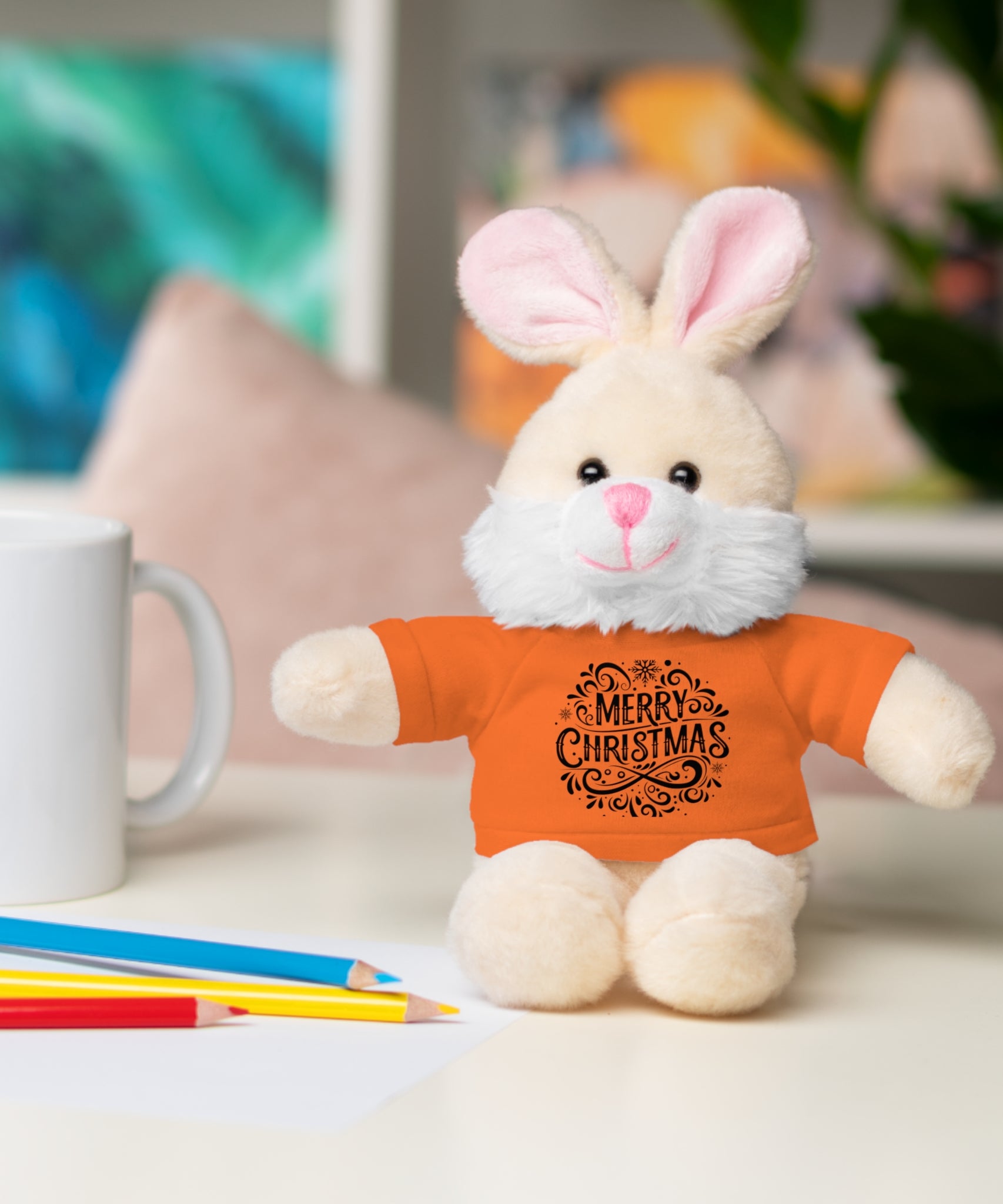 Festive Merry Christmas Stuffed Bunny | Gallory Hive