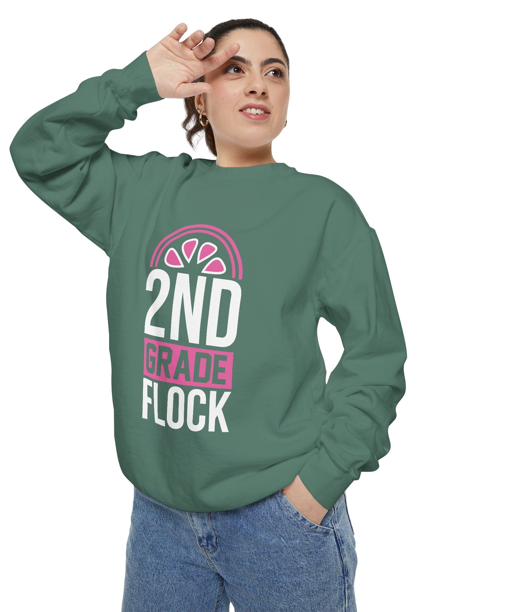Unisex 2nd Grade Flock Sweatshirt | Perfect for Teachers, Back to School, Classroom, Gift for Kids, Cozy Style