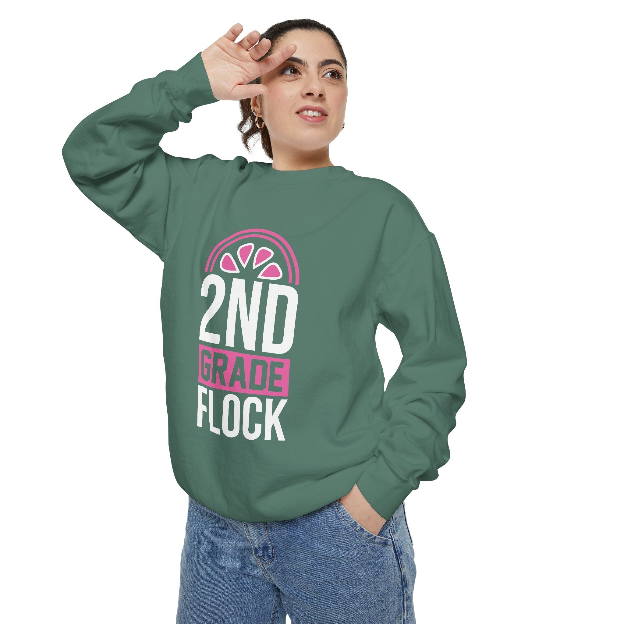 Unisex 2nd Grade Flock Sweatshirt | Perfect for Teachers, Back to School, Classroom, Gift for Kids, Cozy Style