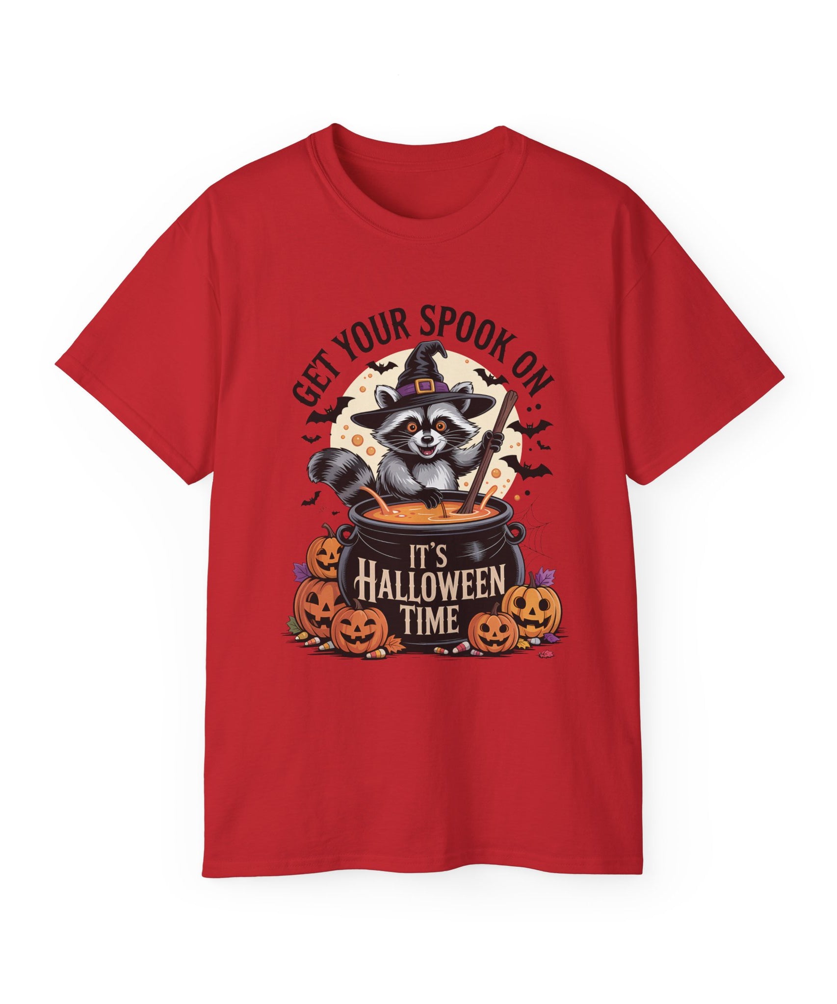 Halloween Raccoon Tee - Spook On Witch Design