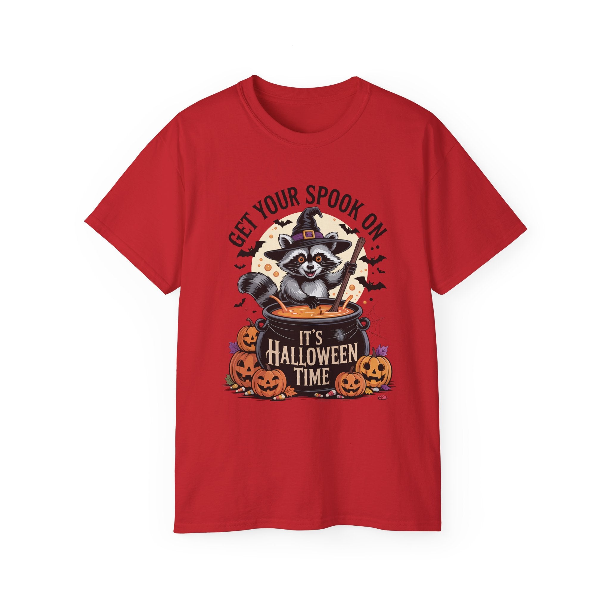 Halloween Raccoon Tee - Spook On Witch Design