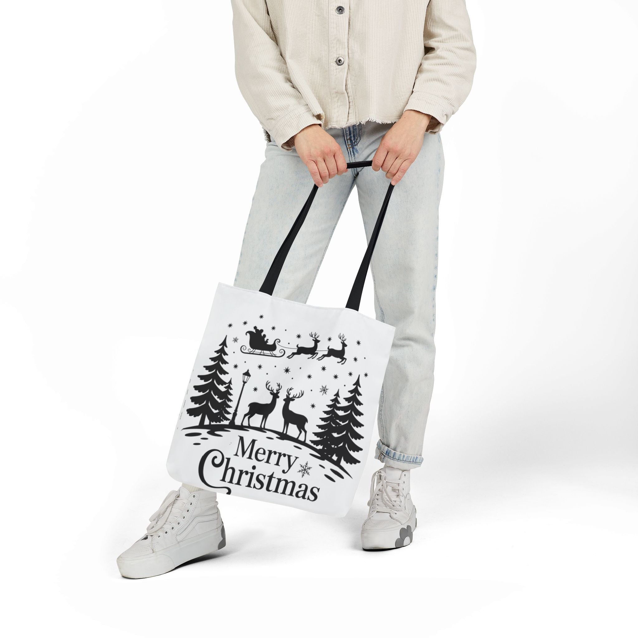 Merry Christmas Reindeer & Palm Trees Tote Bag