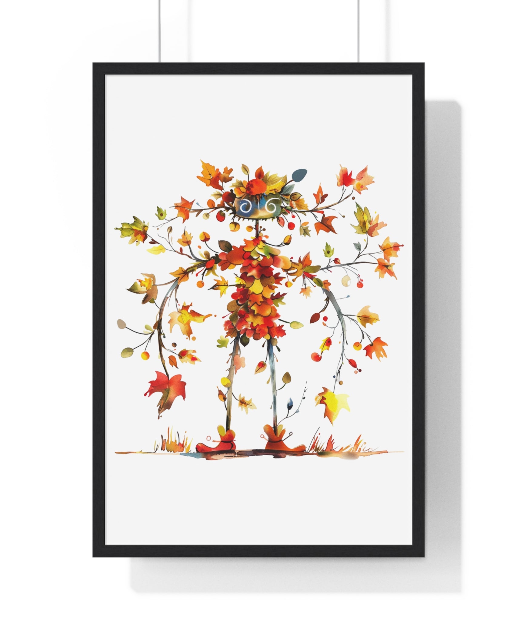 Vibrant Autumn Leaf Spirit Wooden Framed Wall Art