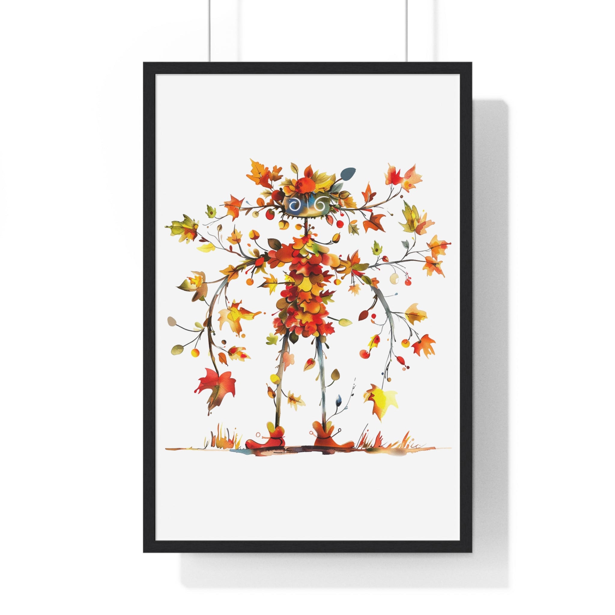 Vibrant Autumn Leaf Spirit Wooden Framed Wall Art