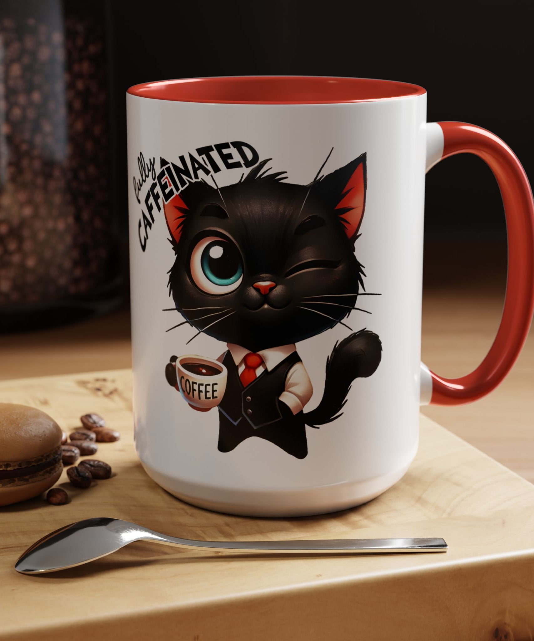 Cute Black Cat Accent Coffee Mug  Gallory Hive