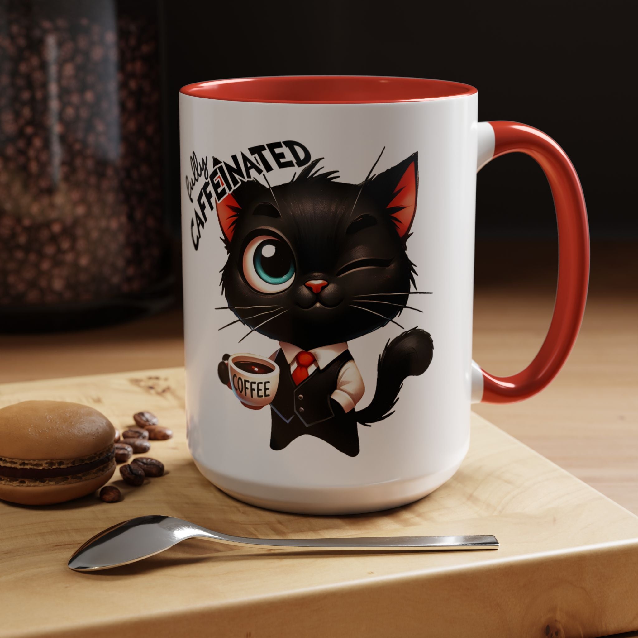 Cute Black Cat Accent Coffee Mug  Gallory Hive