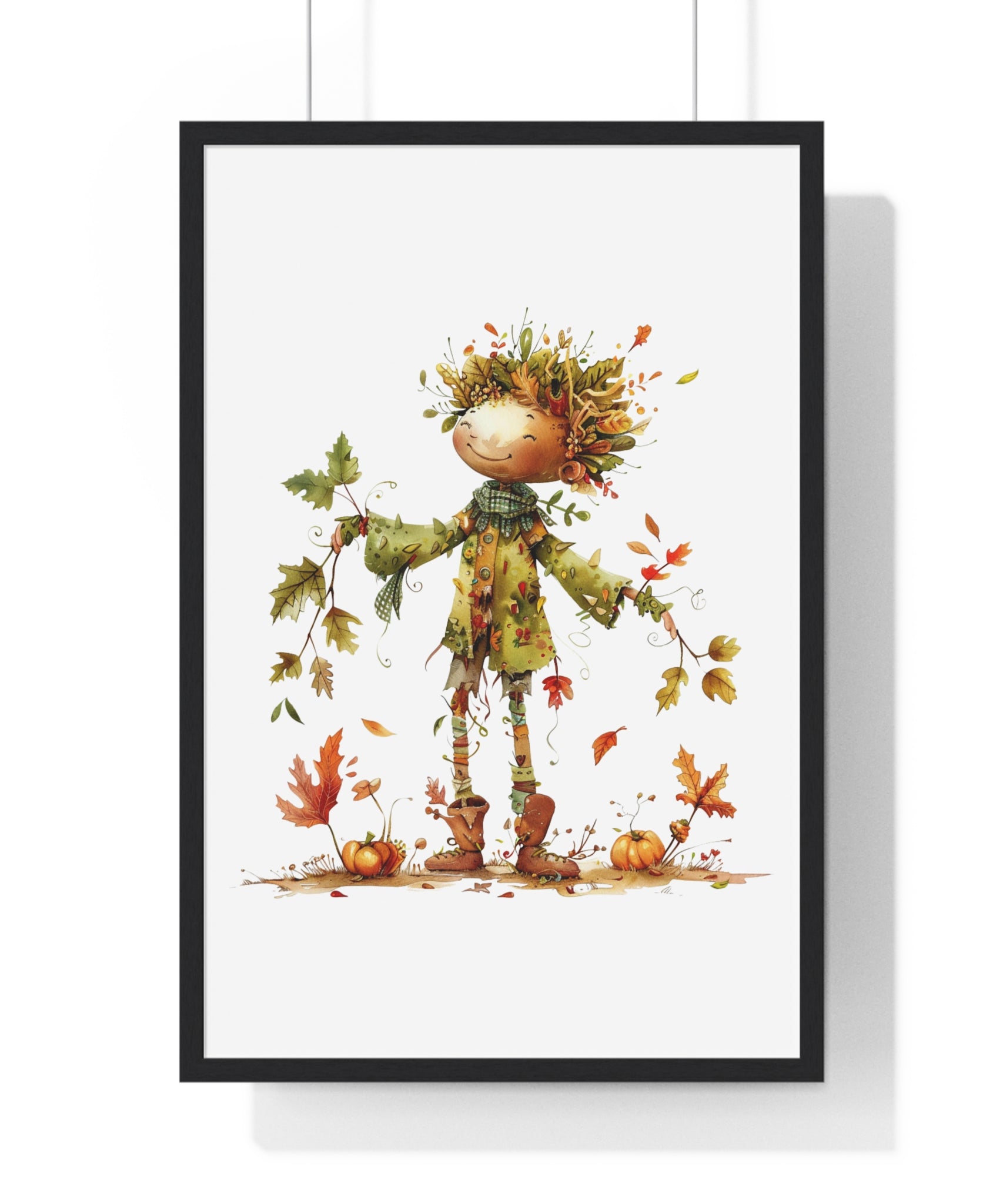 Cheerful Autumn Spirit Wooden Framed Wall Art