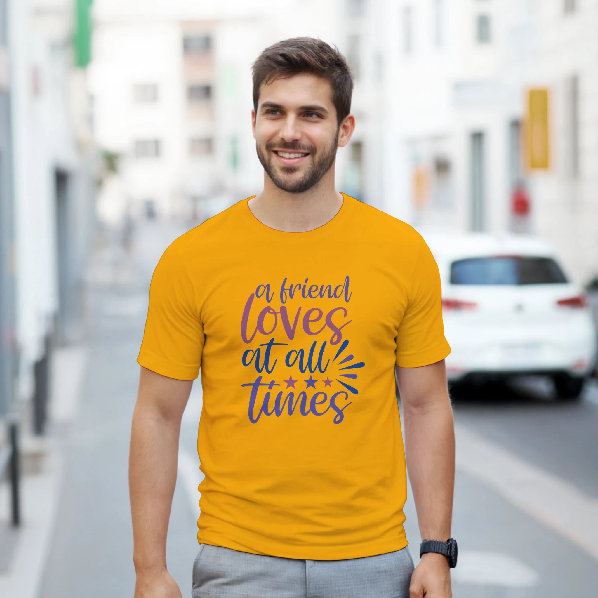 A Friend Loves Always – Unisex Minimalist Tee | Gallory hive