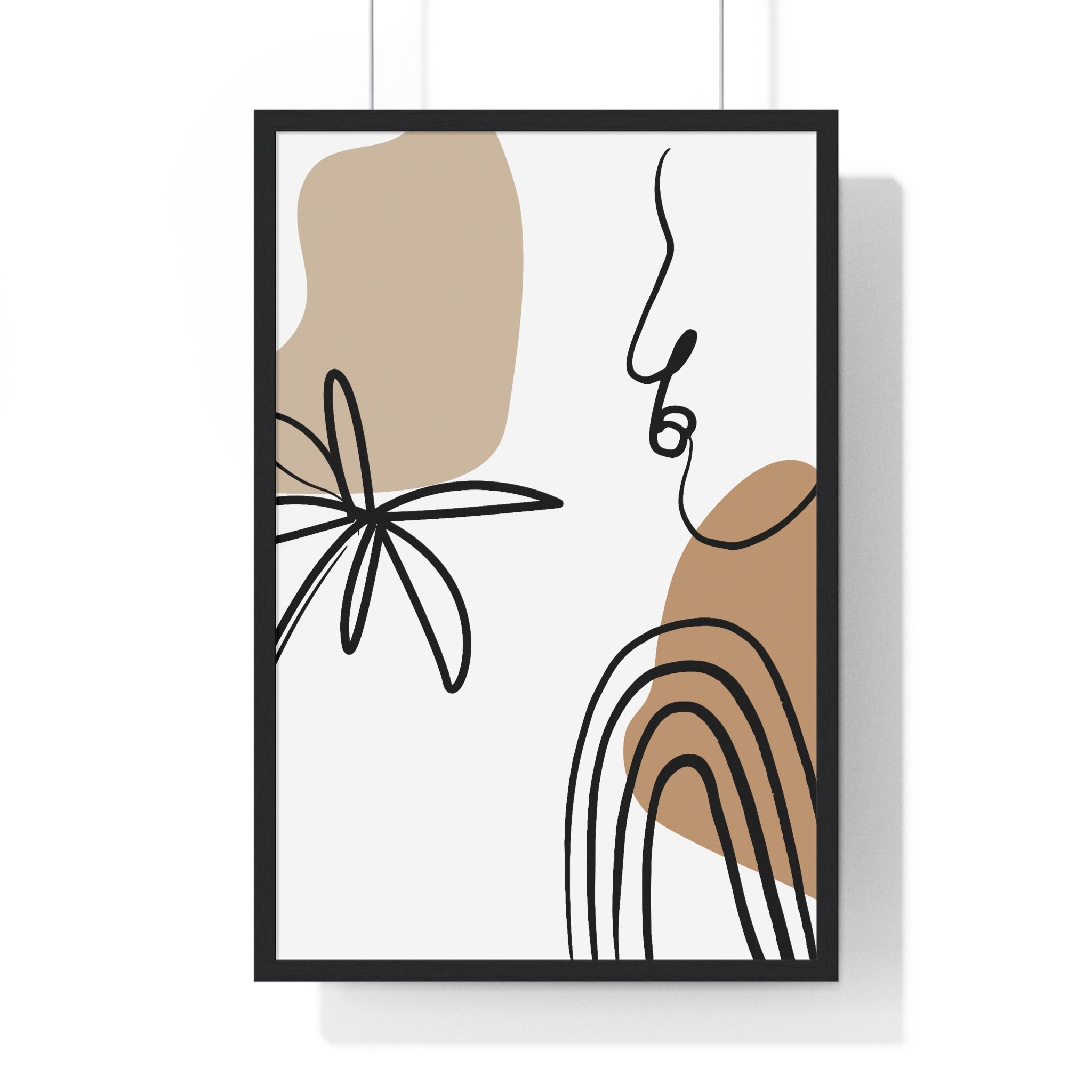 Abstract Face & Floral Art – Wooden Framed Poster | Gallory Hive