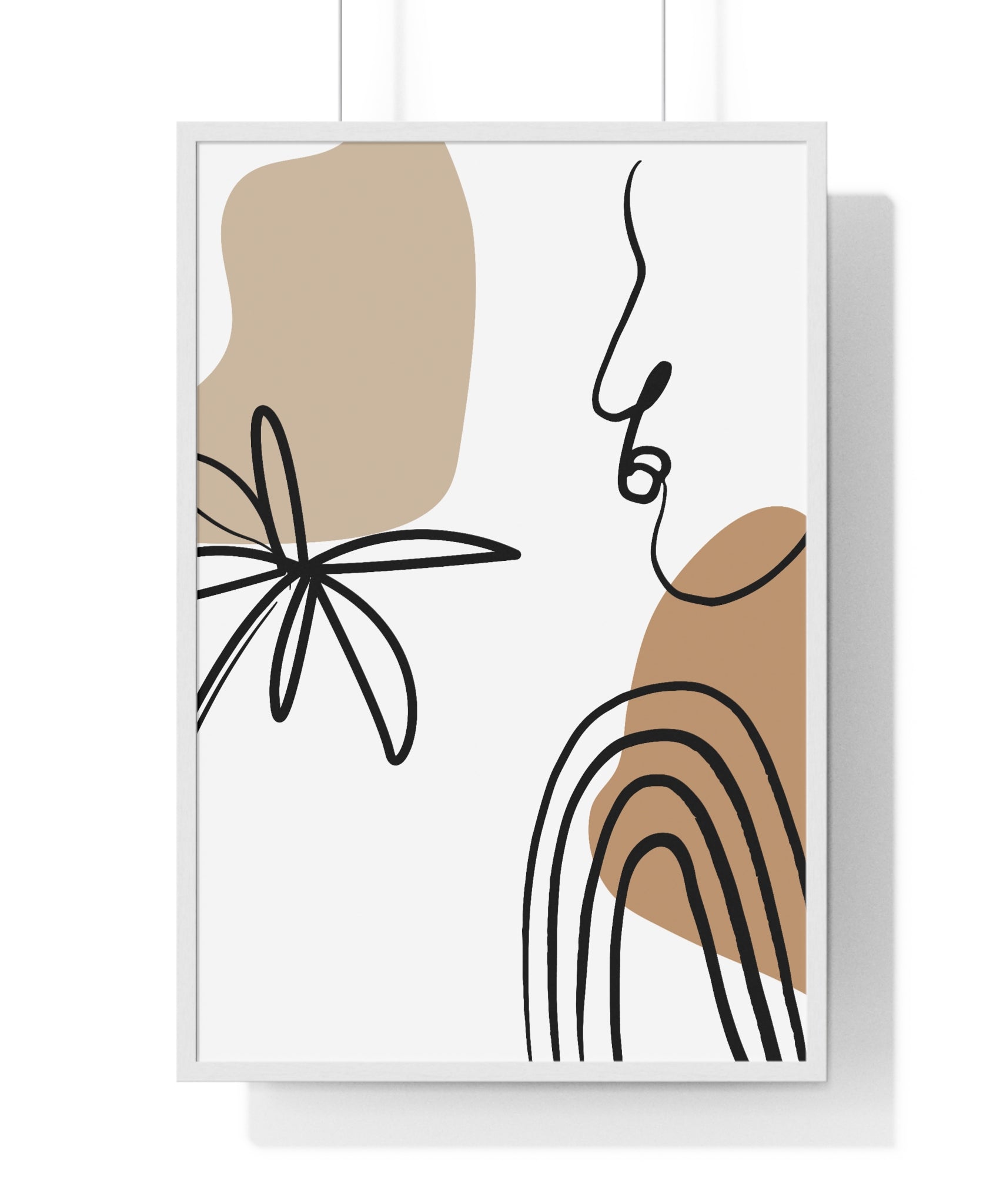 Abstract Face & Floral Art – Wooden Framed Poster | Gallory Hive