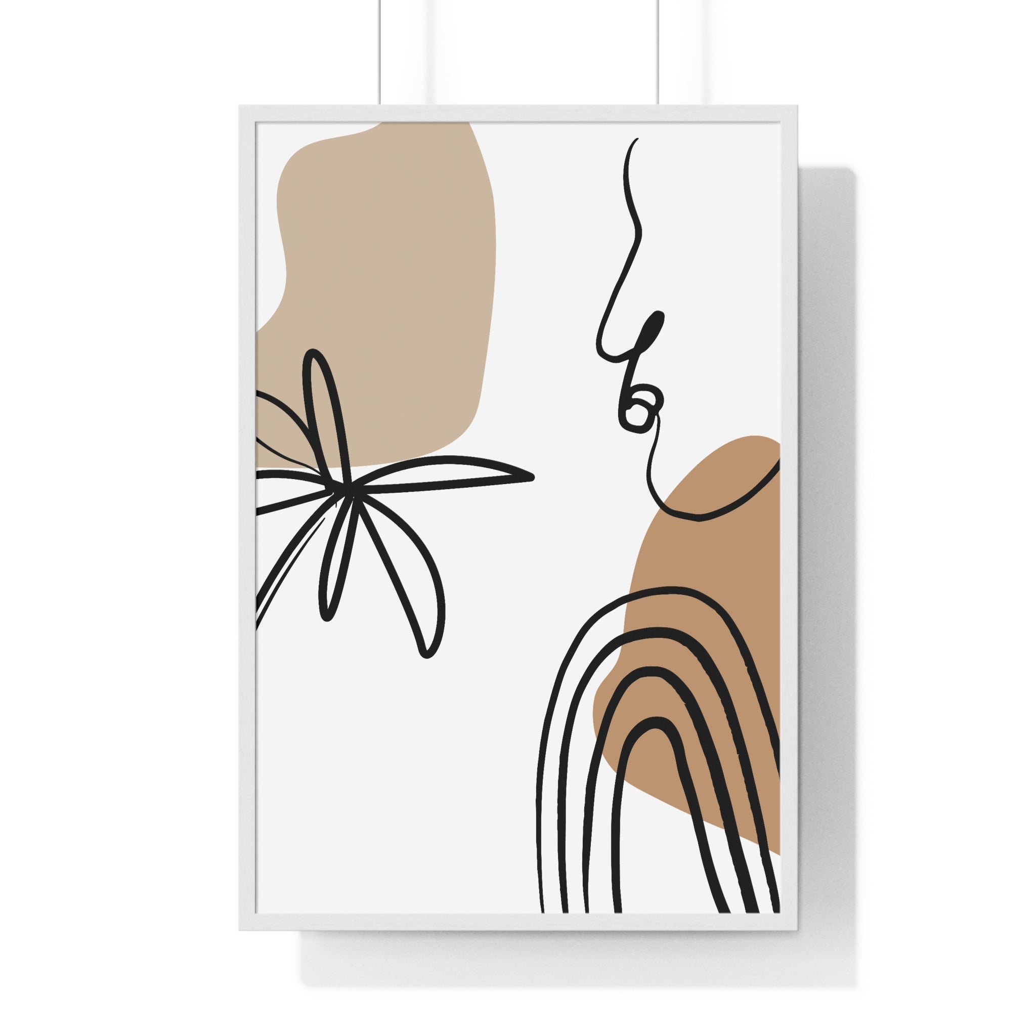 Abstract Face & Floral Art – Wooden Framed Poster | Gallory Hive