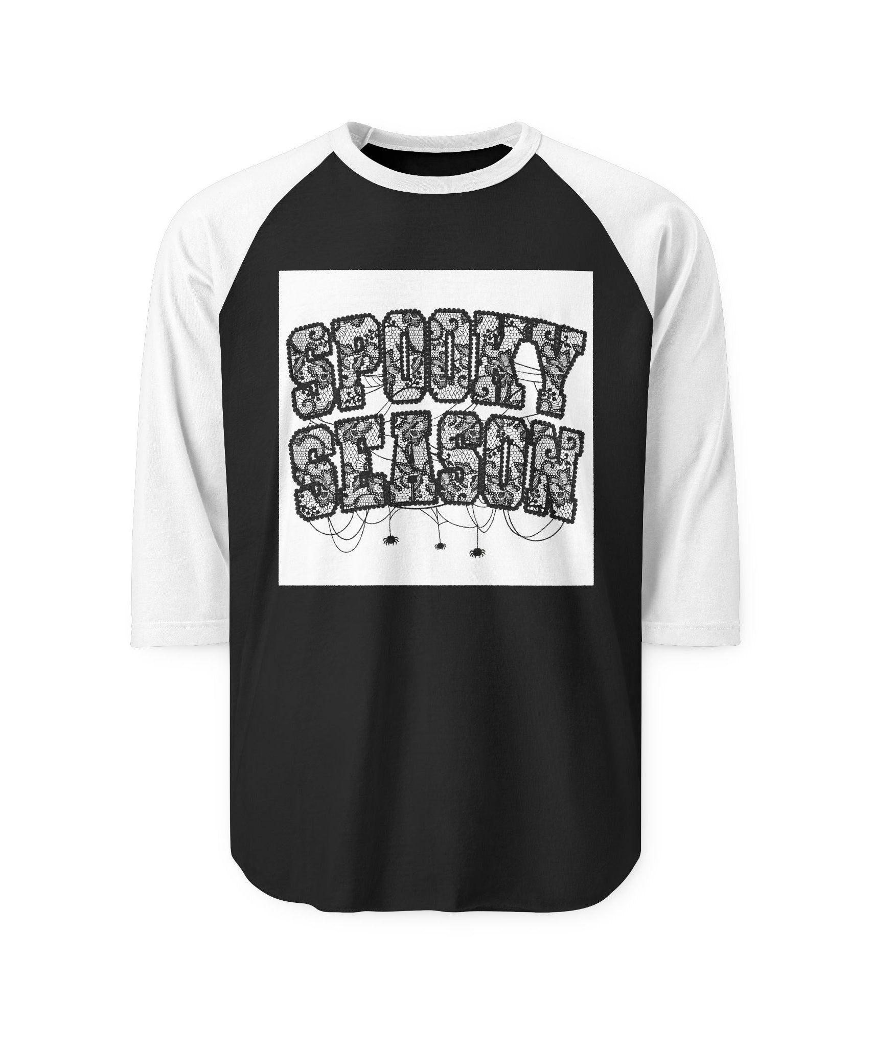 Spooky Season Unisex Raglan Shirt, Halloween Tee, Fall Fashion, Casual Wear, Gift for October Celebrations, Cozy Autumn Vibe