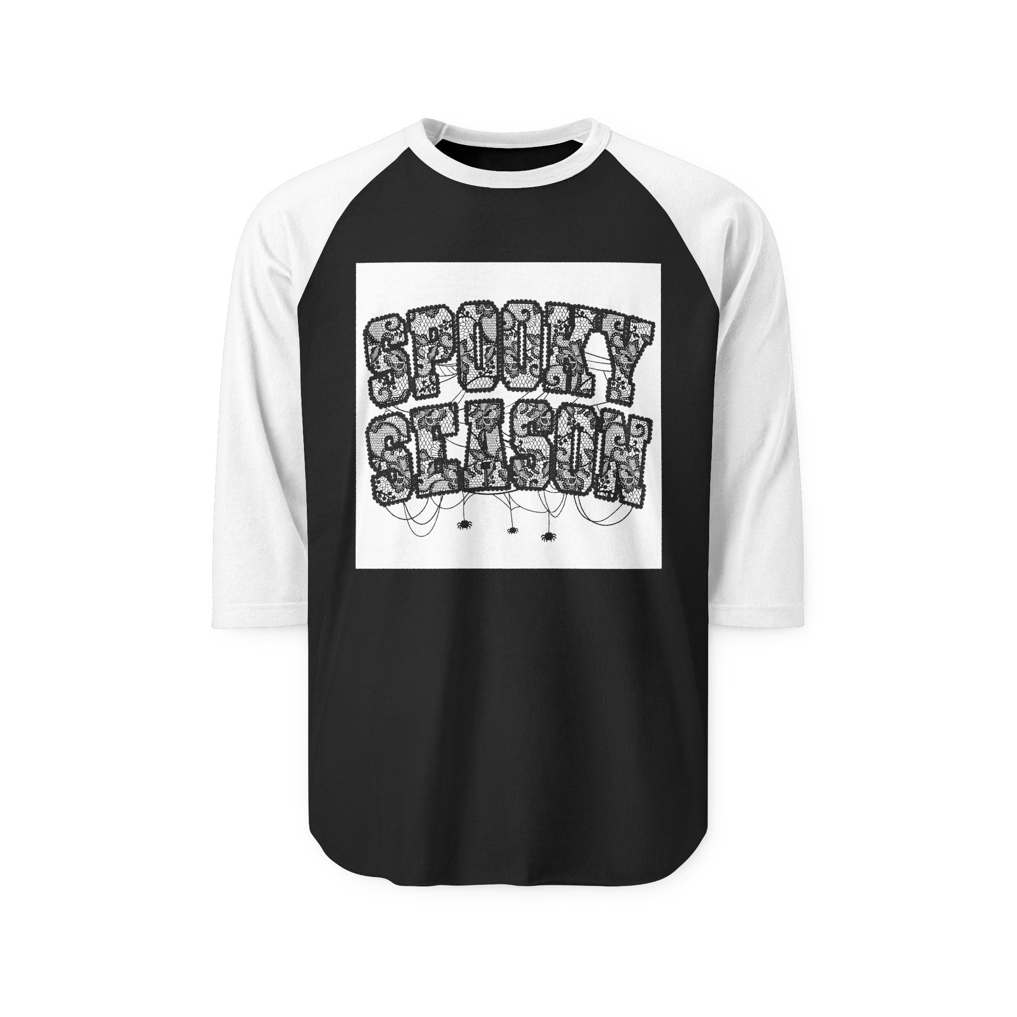 Spooky Season Unisex Raglan Shirt, Halloween Tee, Fall Fashion, Casual Wear, Gift for October Celebrations, Cozy Autumn Vibe