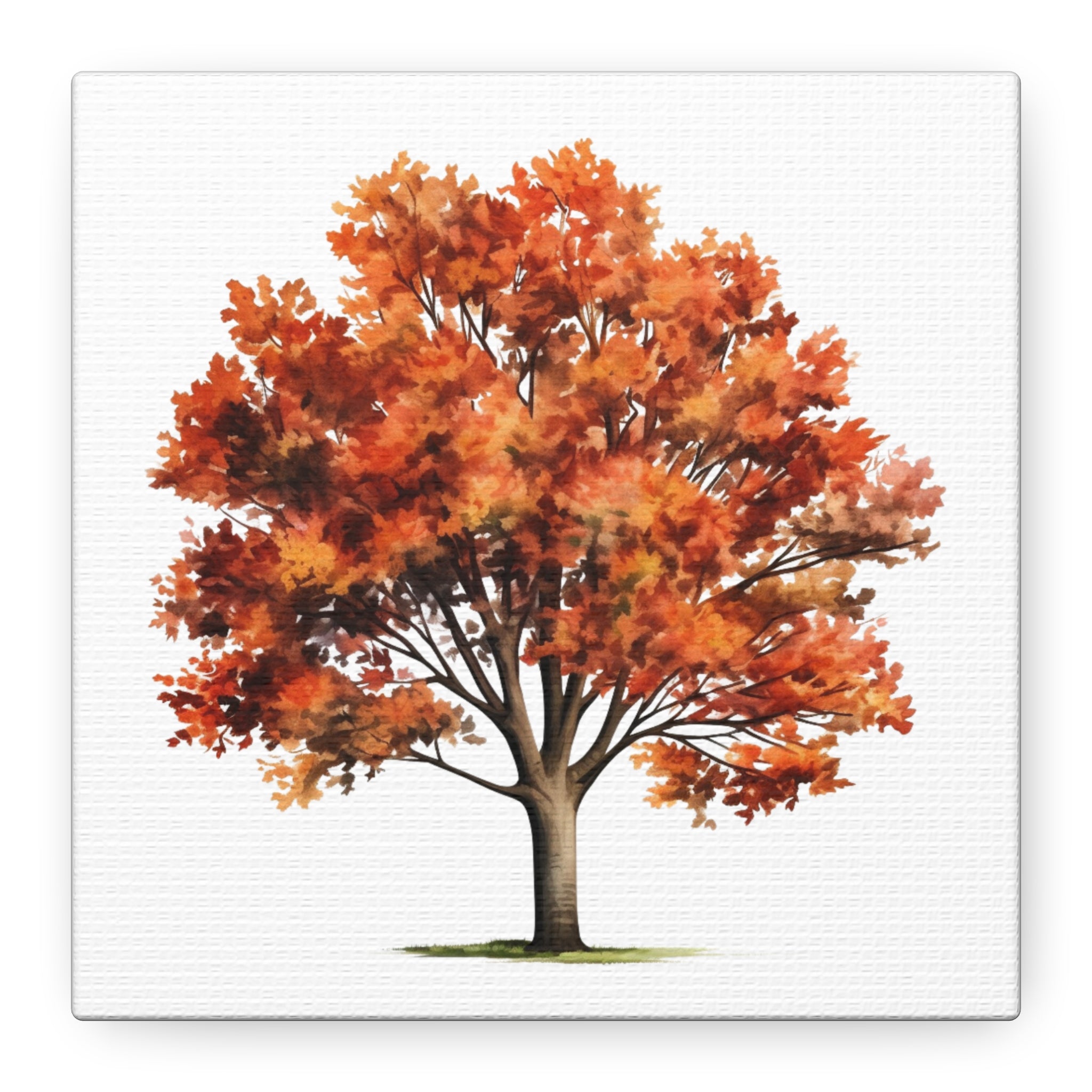 Fireleaf – Autumn Tree Illustration on Floral Canvas Wall Art