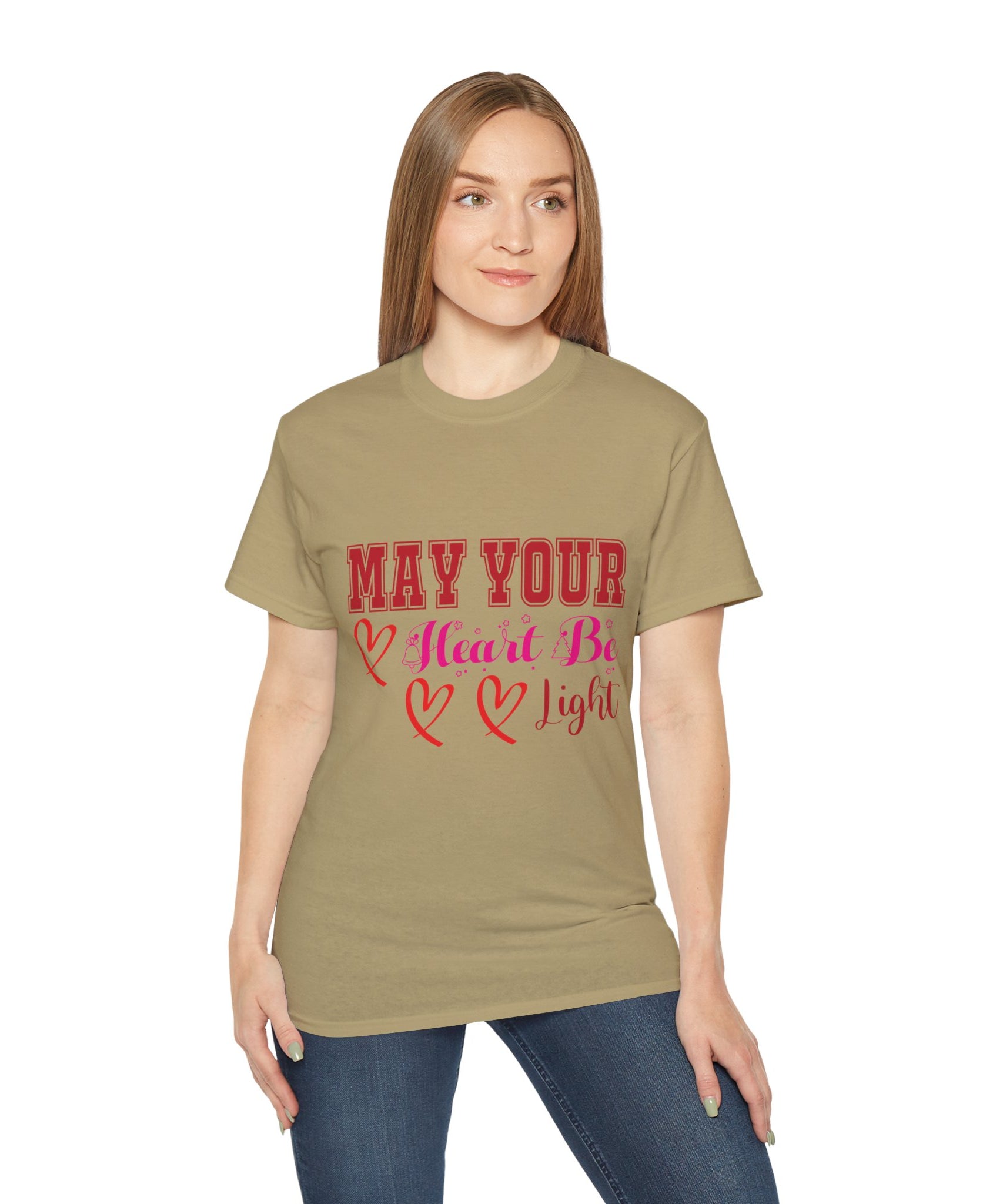 May Your Heart Be Light Christmas T-Shirt | Gallory Hive