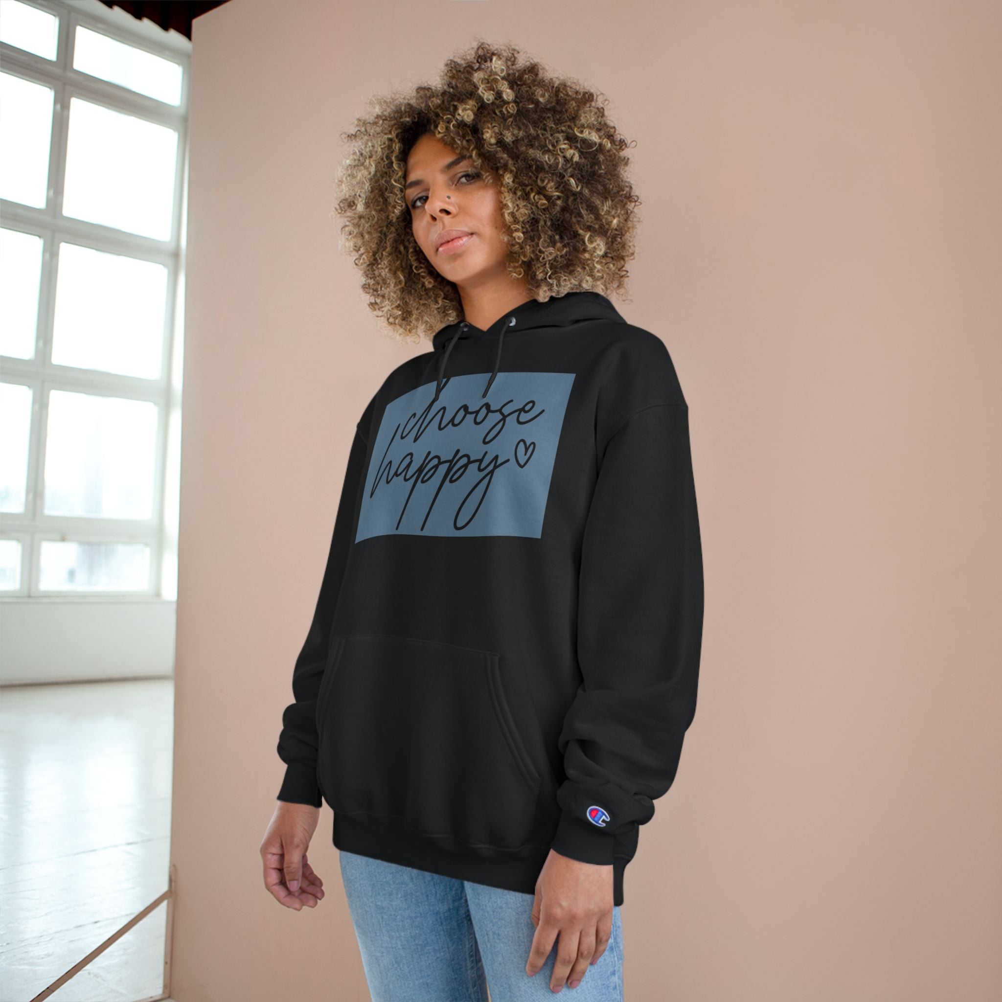 Unisex Hoodie – Choose Happy Minimalist Print