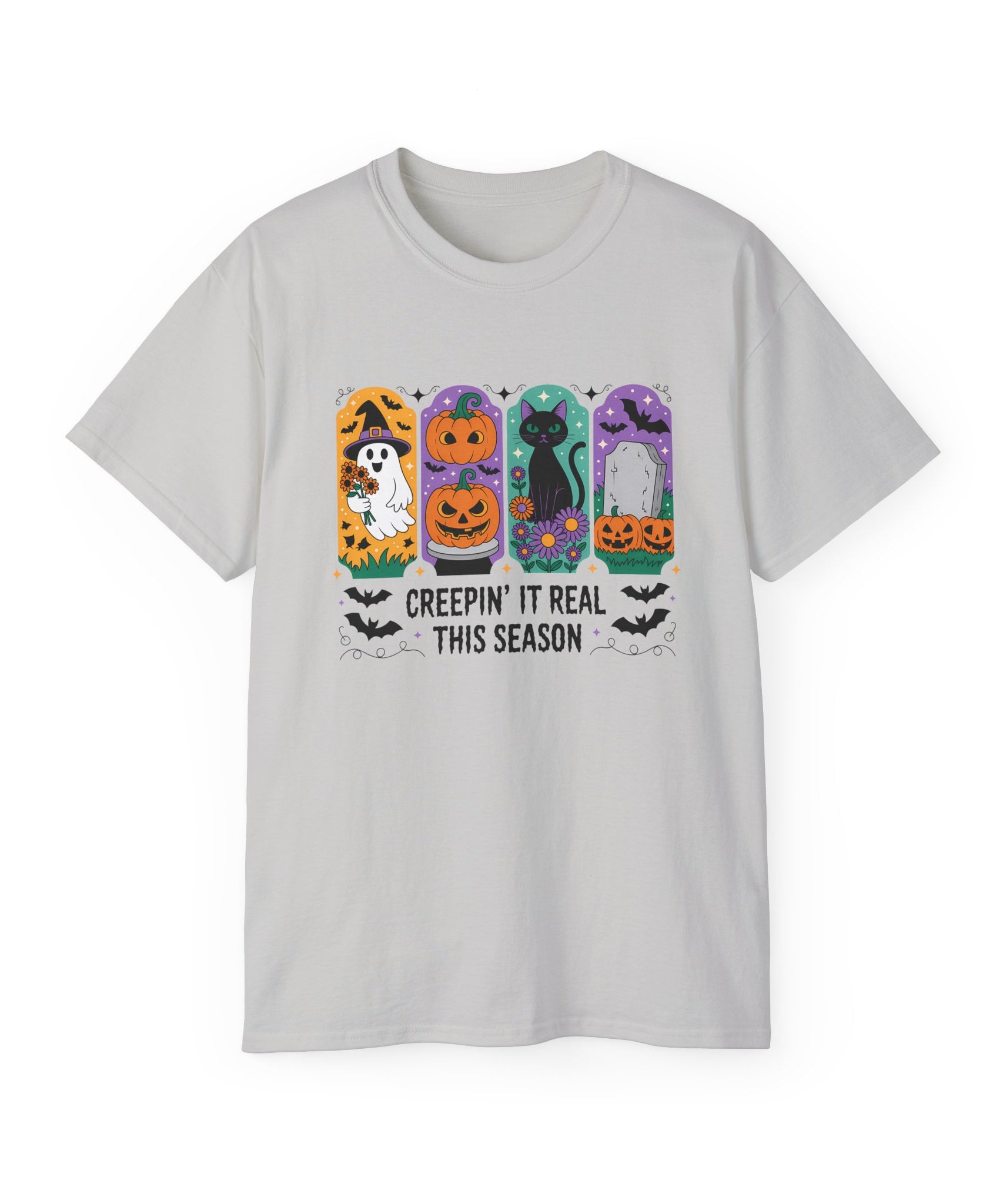 Halloween Vibes Ghost & Pumpkin Tee | Gallory Hive