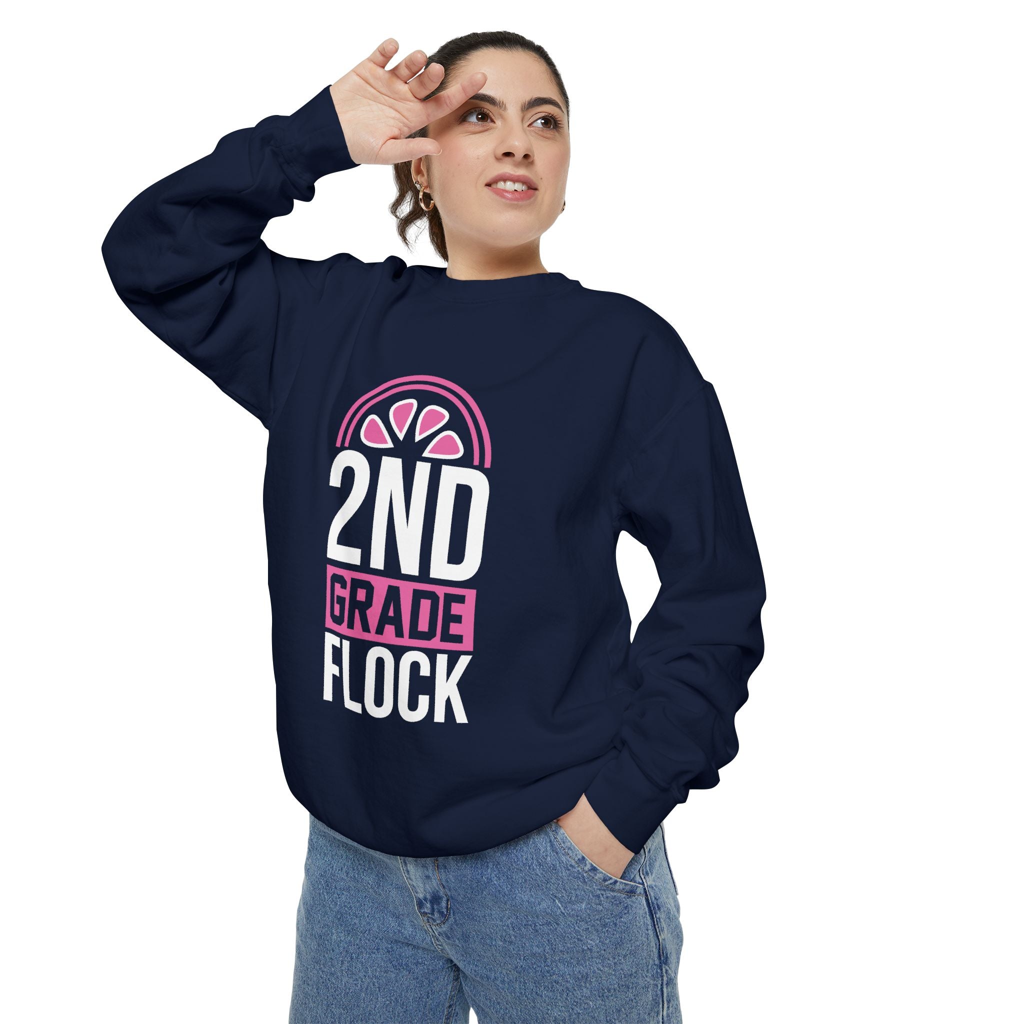 Unisex 2nd Grade Flock Sweatshirt | Perfect for Teachers, Back to School, Classroom, Gift for Kids, Cozy Style