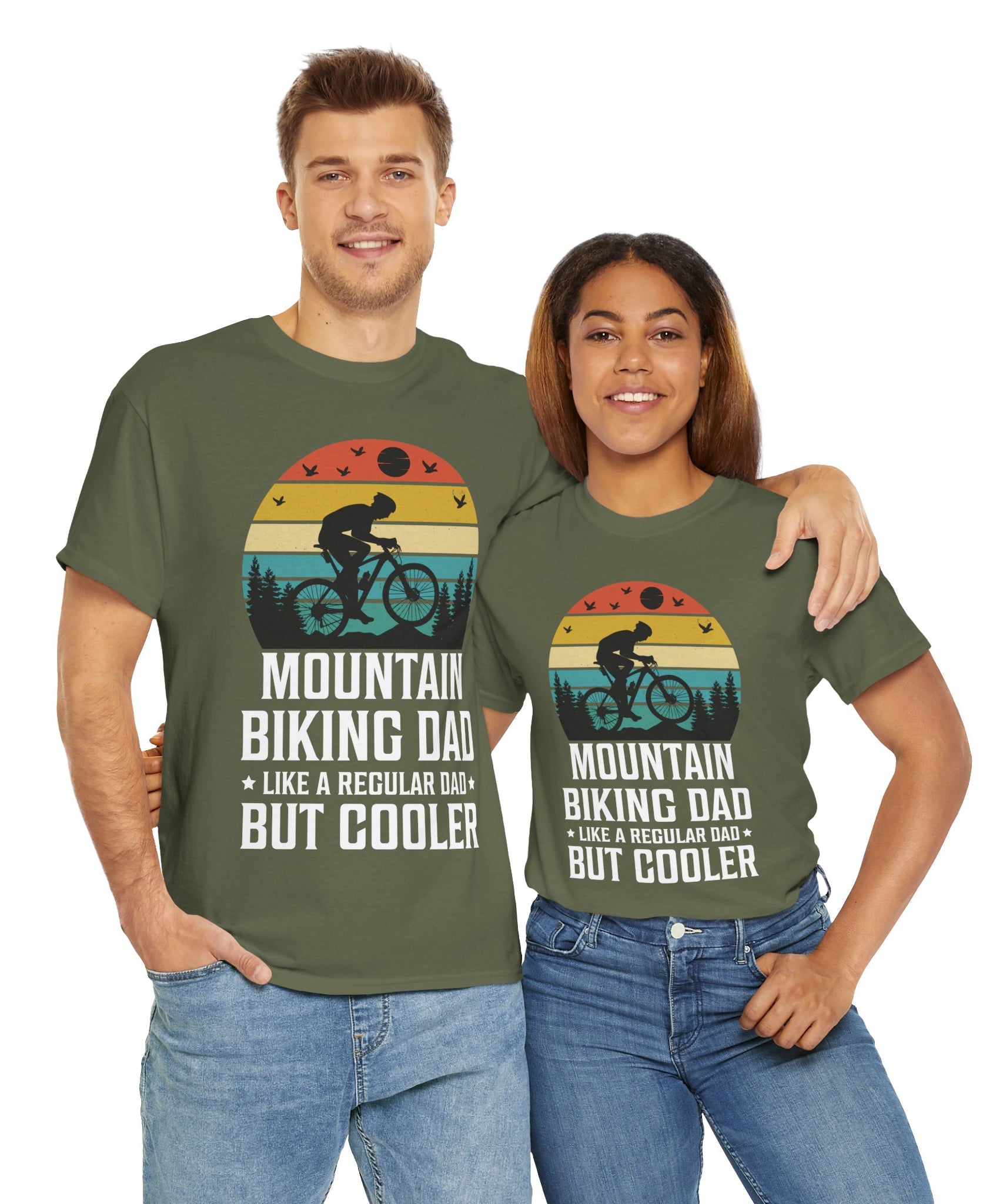 Retro Mountain Biking Dad Tee - Unique Gift Idea