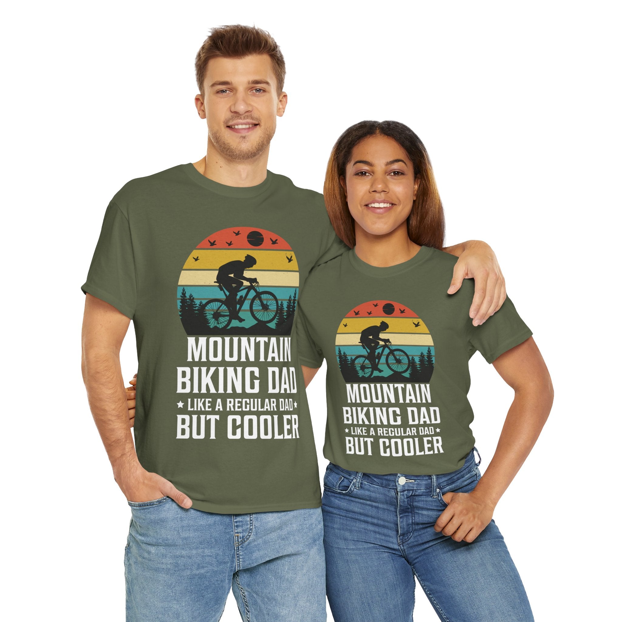 Retro Mountain Biking Dad Tee - Unique Gift Idea