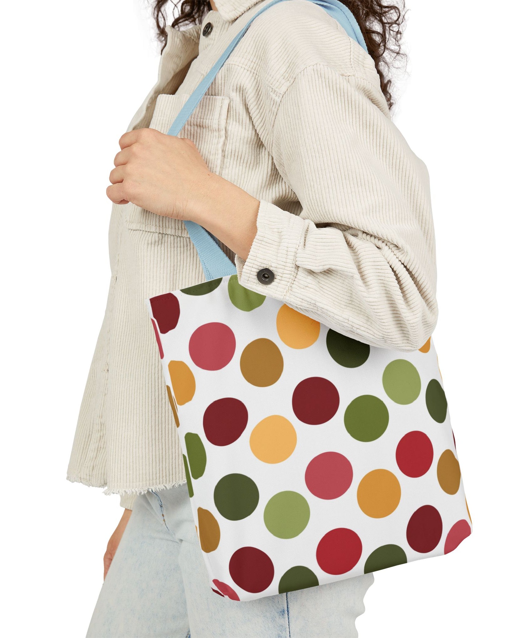 Colorful Polka Dot Canvas Tote Bag | Gallory Hive