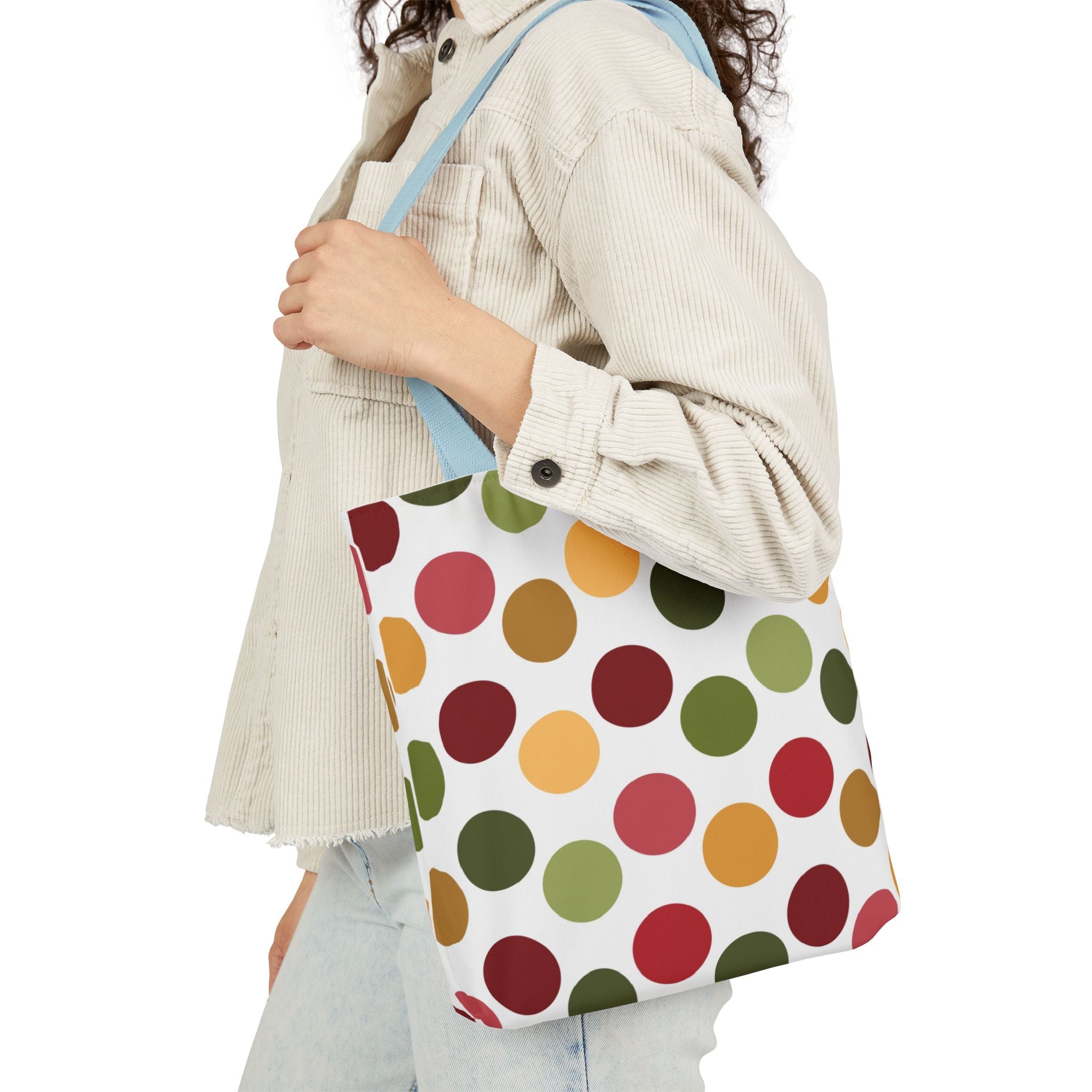 Colorful Polka Dot Canvas Tote Bag | Gallory Hive