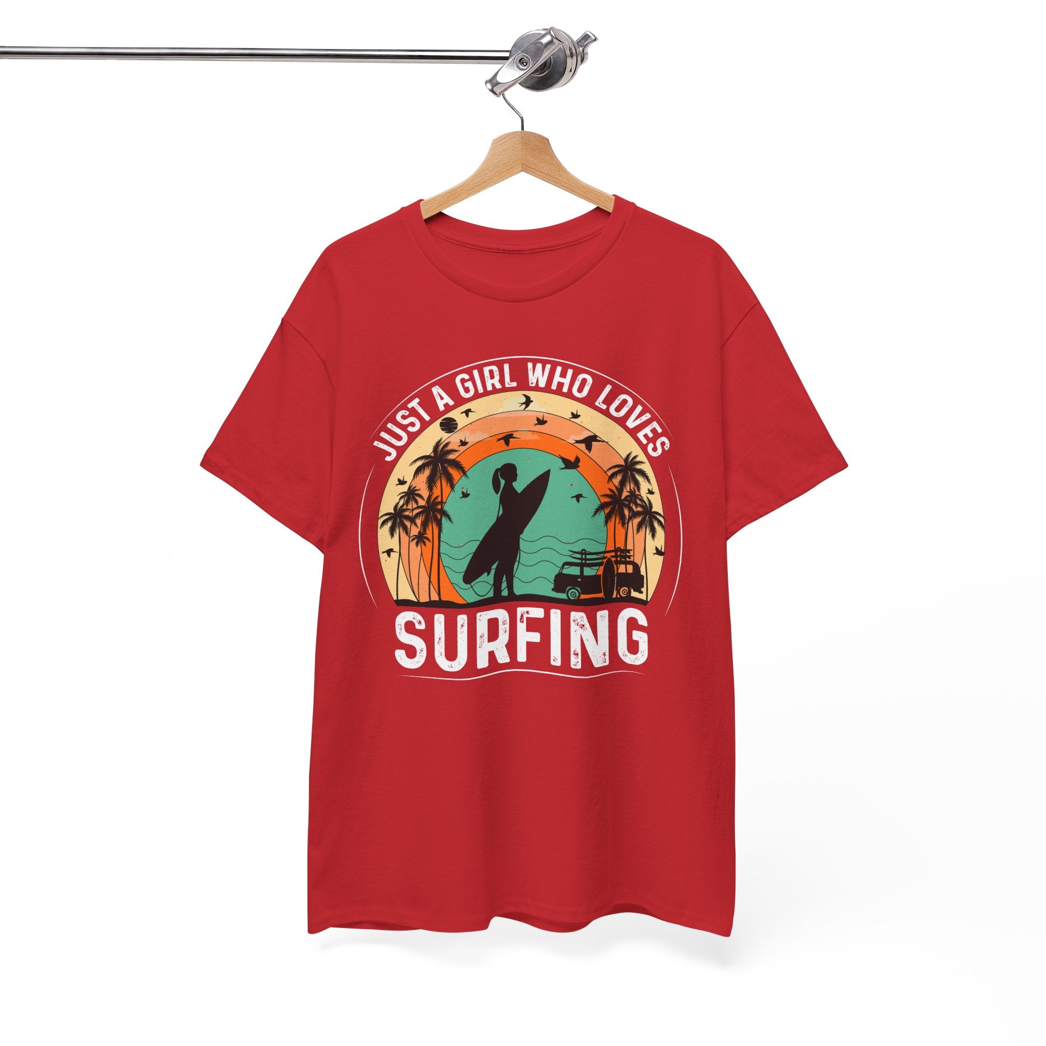 Beach Girl Surfing Retro Tee