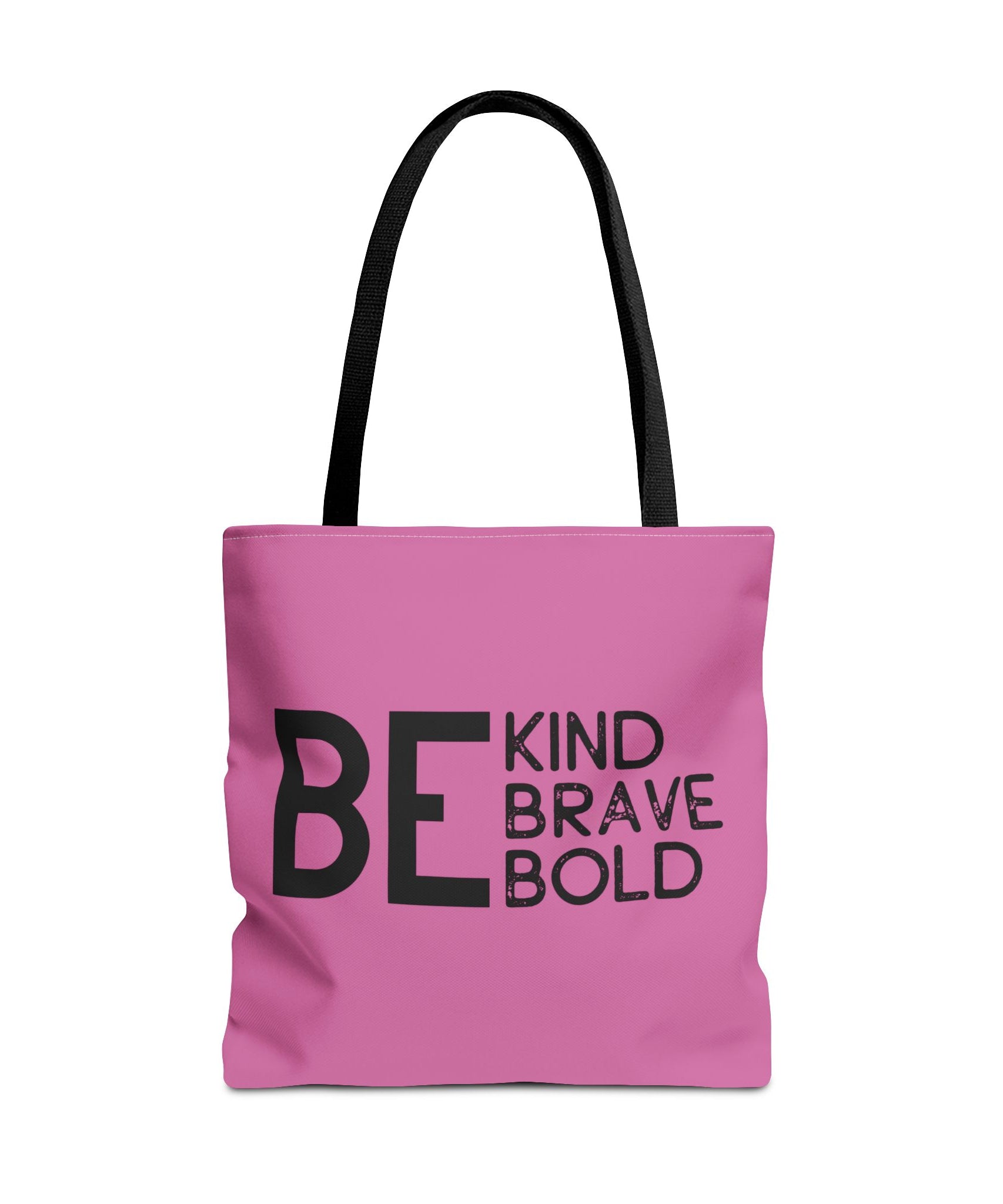 Inspirational Tote Bag - Be Kind Brave Bold - Eco-Friendly Carryall - Light Pink
