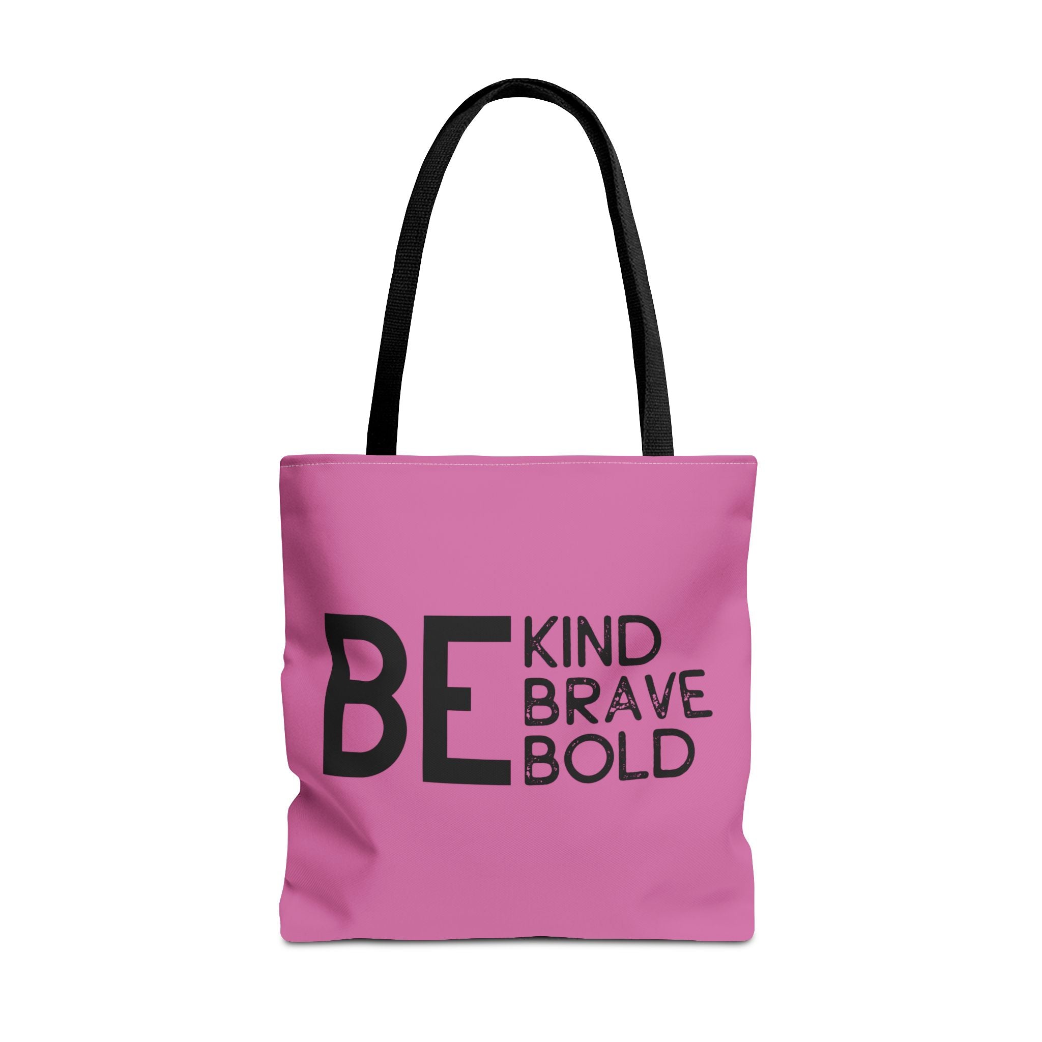 Inspirational Tote Bag - Be Kind Brave Bold - Eco-Friendly Carryall - Light Pink